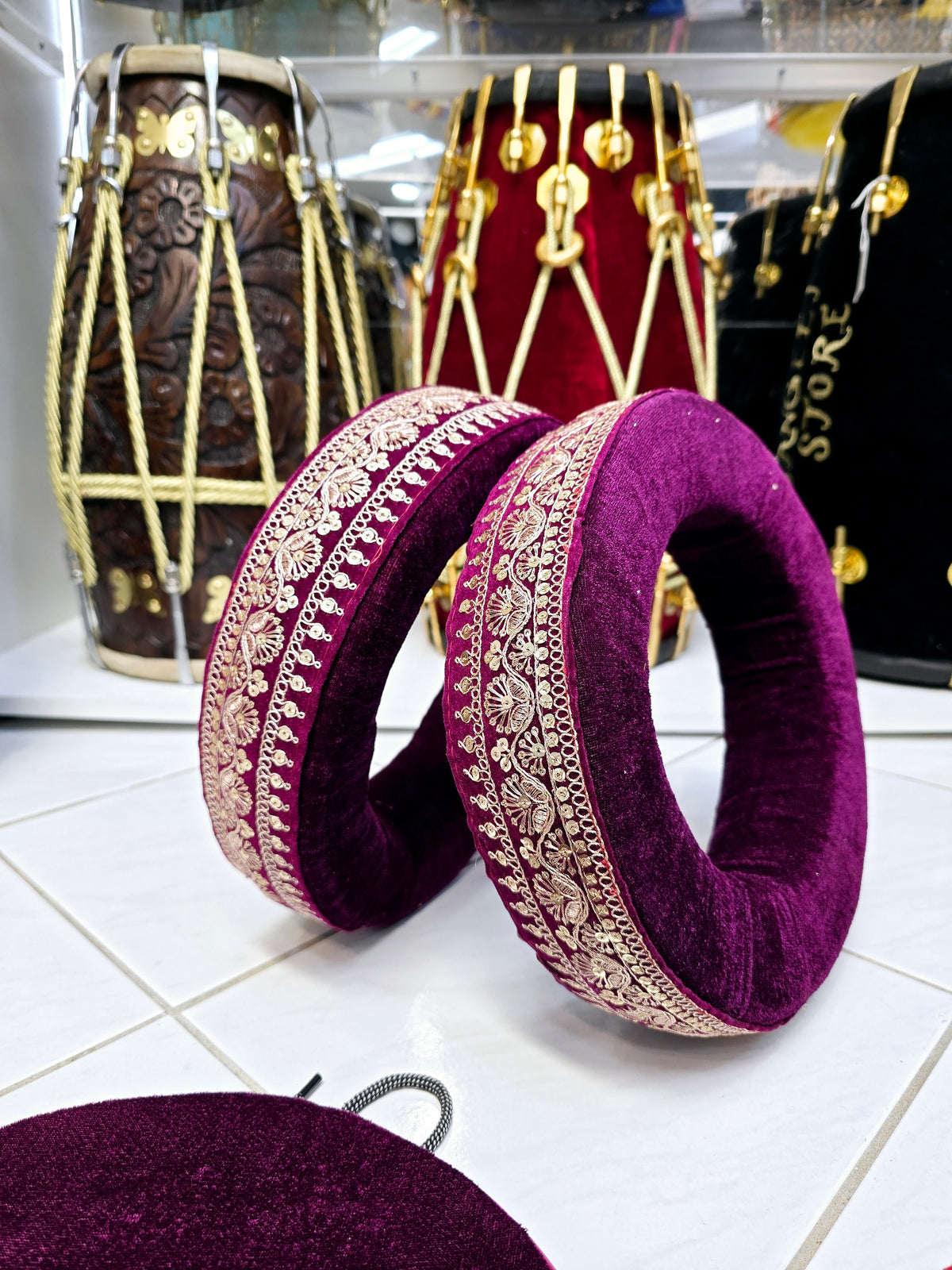 Royal Amethyst Tabla Rings Set – Premium Purple with Golden Design *Minor Cosmetic Defects