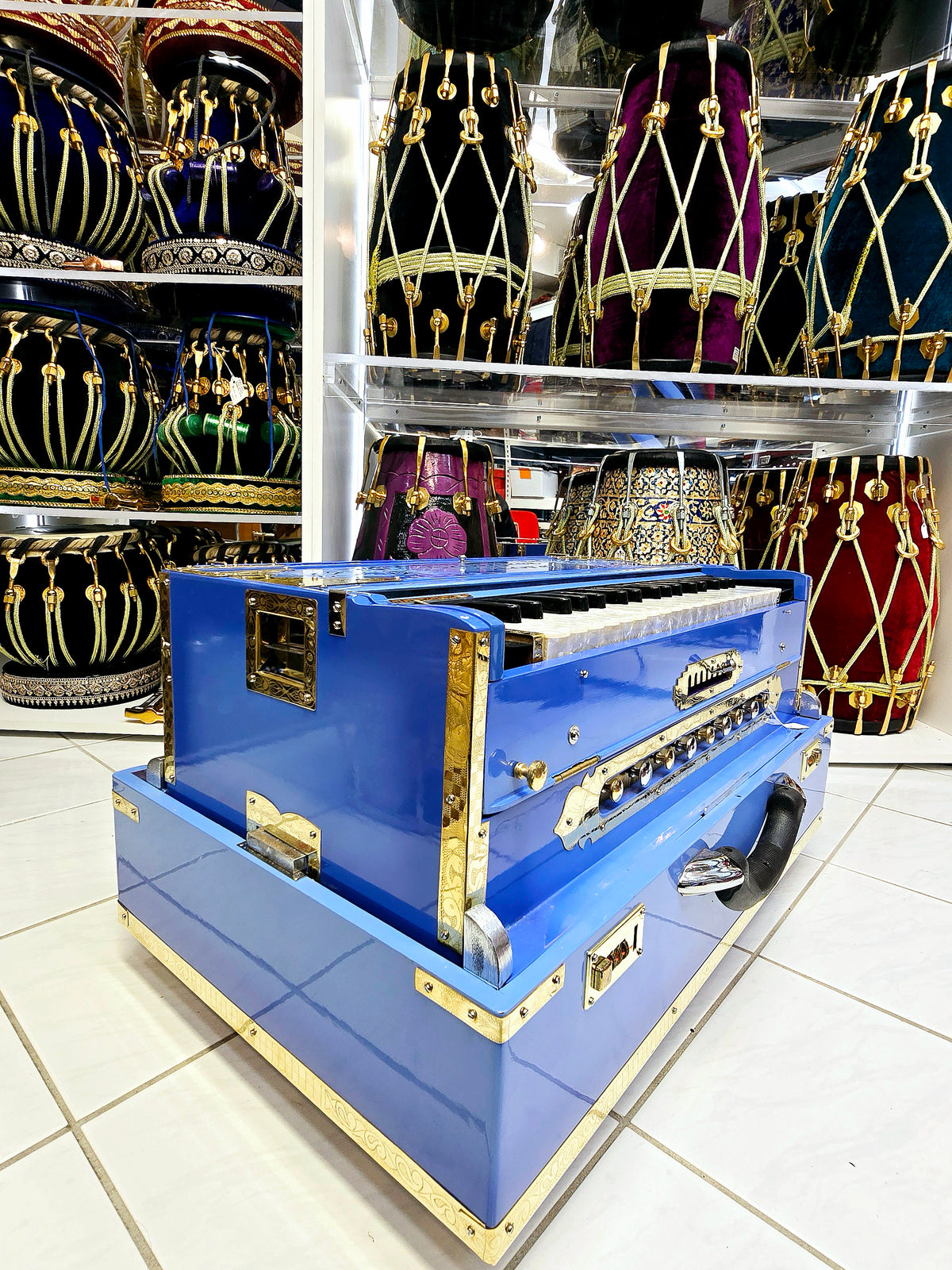 Blue Mist: 9-Scale, 3-Reed BMF Harmonium with German-Style Keys *Minor Cosmetic Defects*