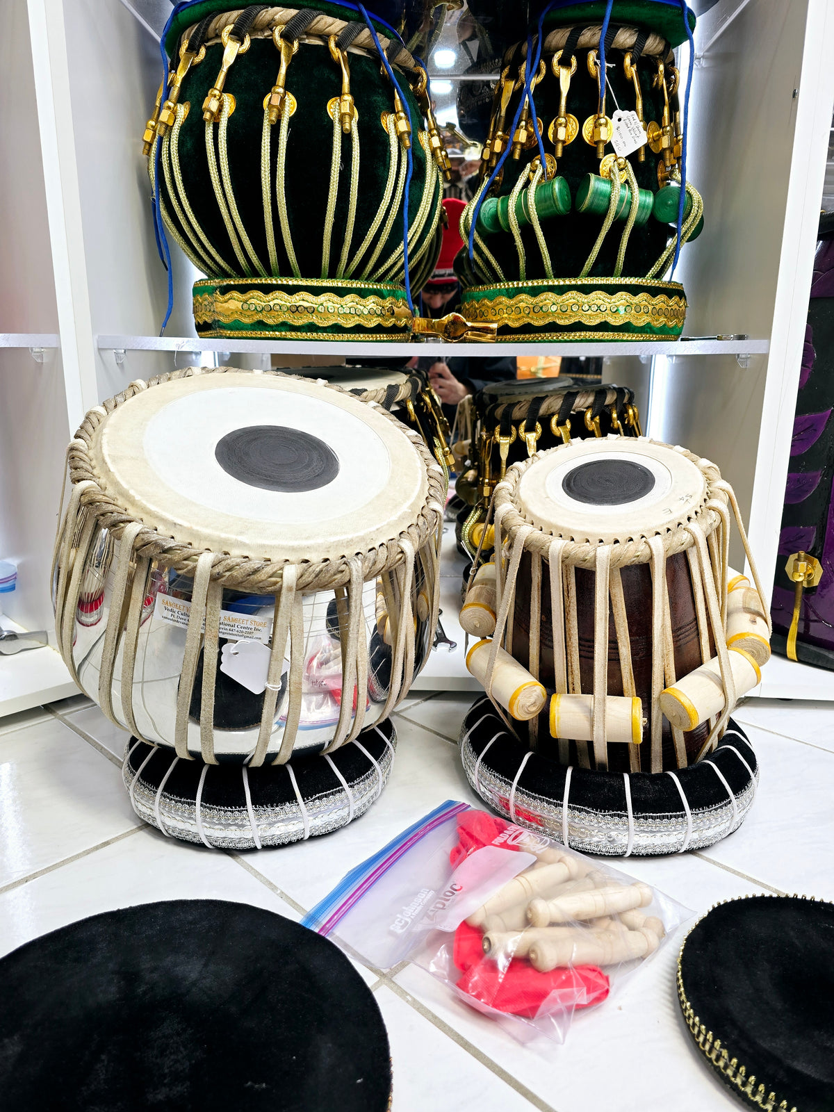 Swar Naad Semi-Pro Tabla Set - 5.25" E Red Sheesham Dayan & 9.25" 3.1kg Steel Bayan