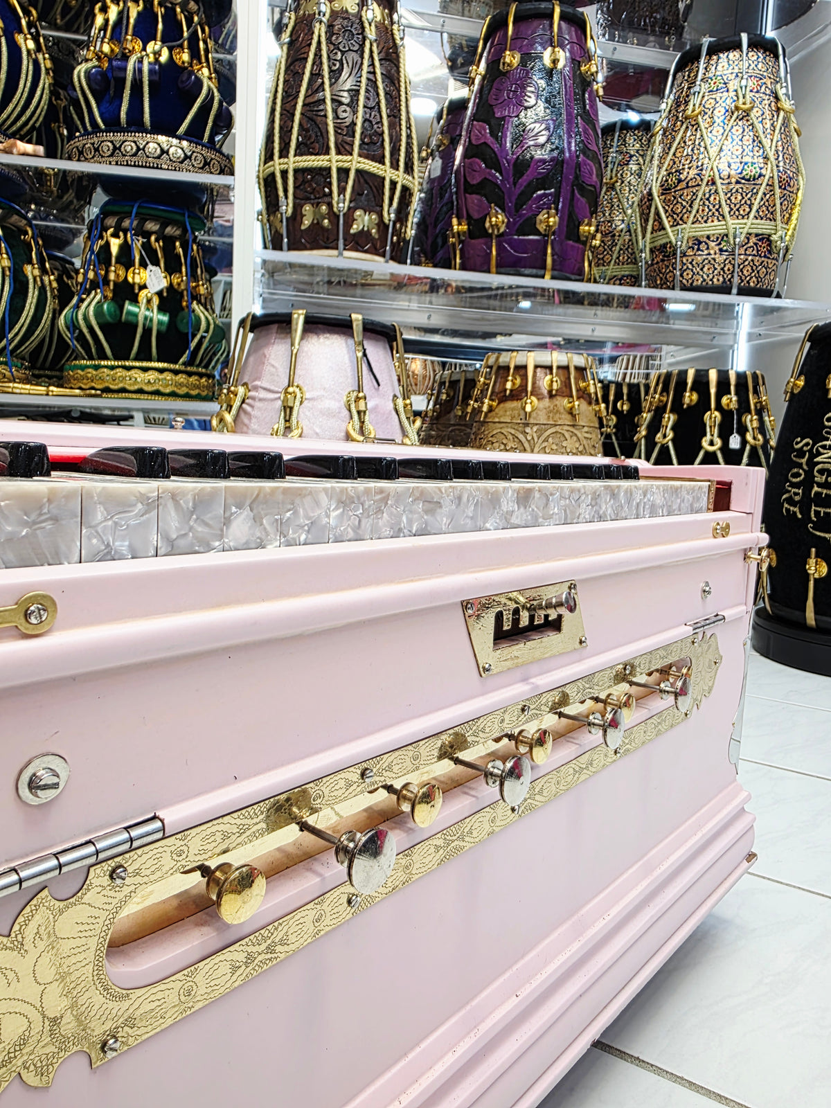 Rosé Aura – Custom Matte Pink 5-Scale Changer Harmonium - Sangeet Store