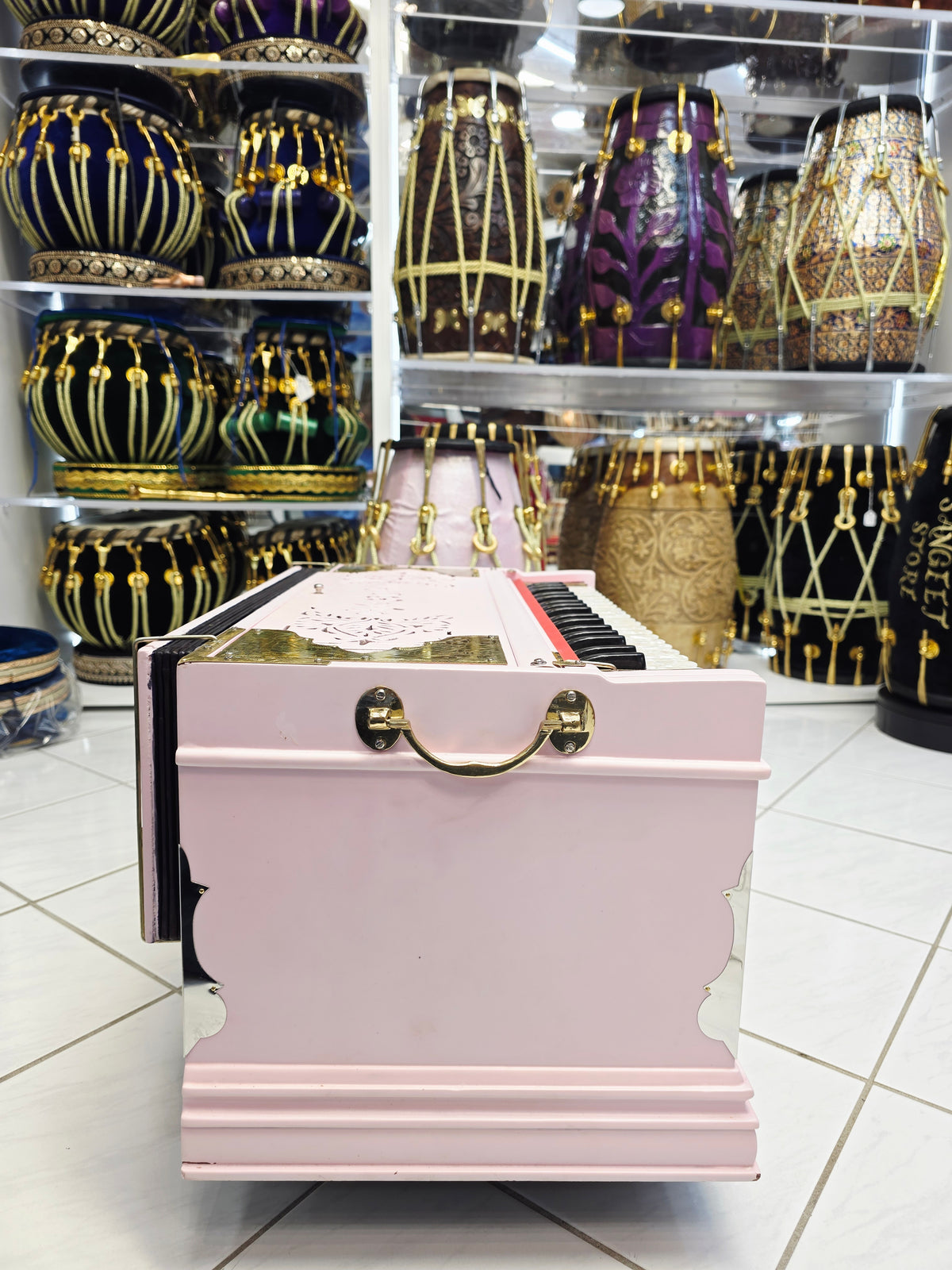 Rosé Aura – Custom Matte Pink 5-Scale Changer Harmonium - Sangeet Store