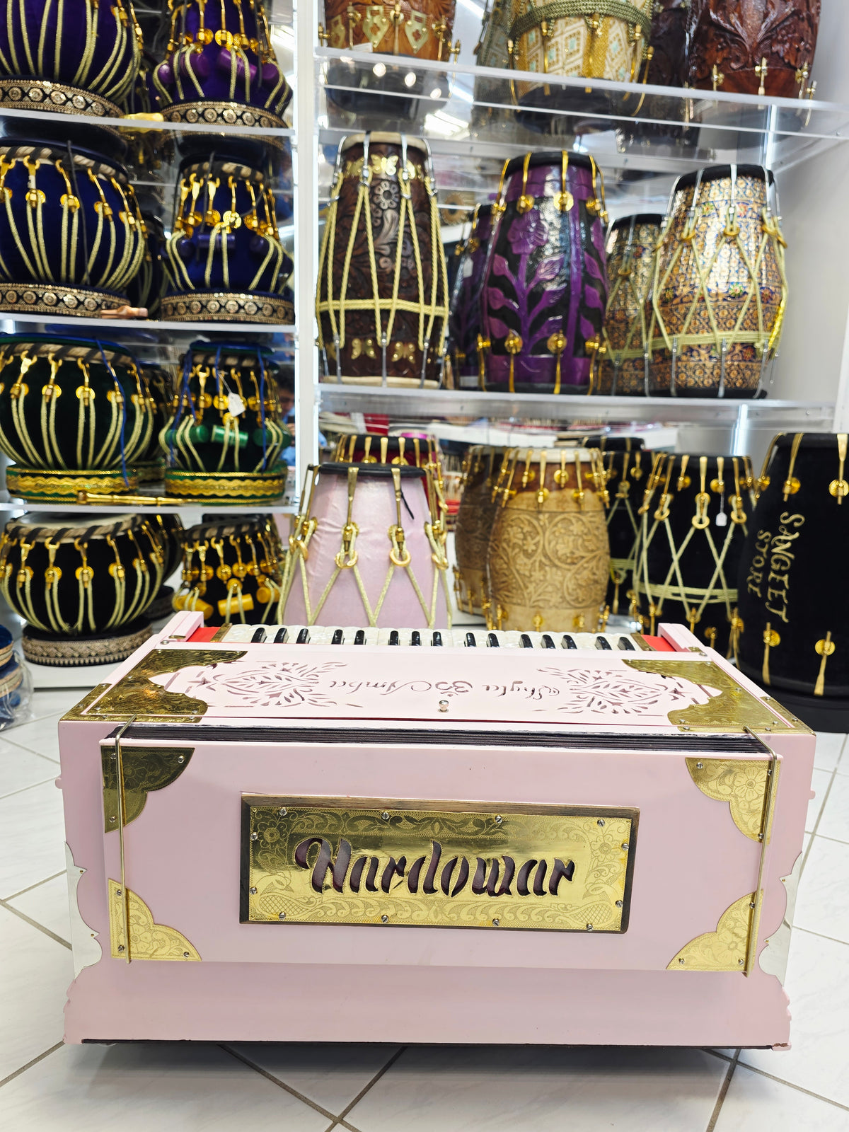 Rosé Aura – Custom Matte Pink 5-Scale Changer Harmonium - Sangeet Store