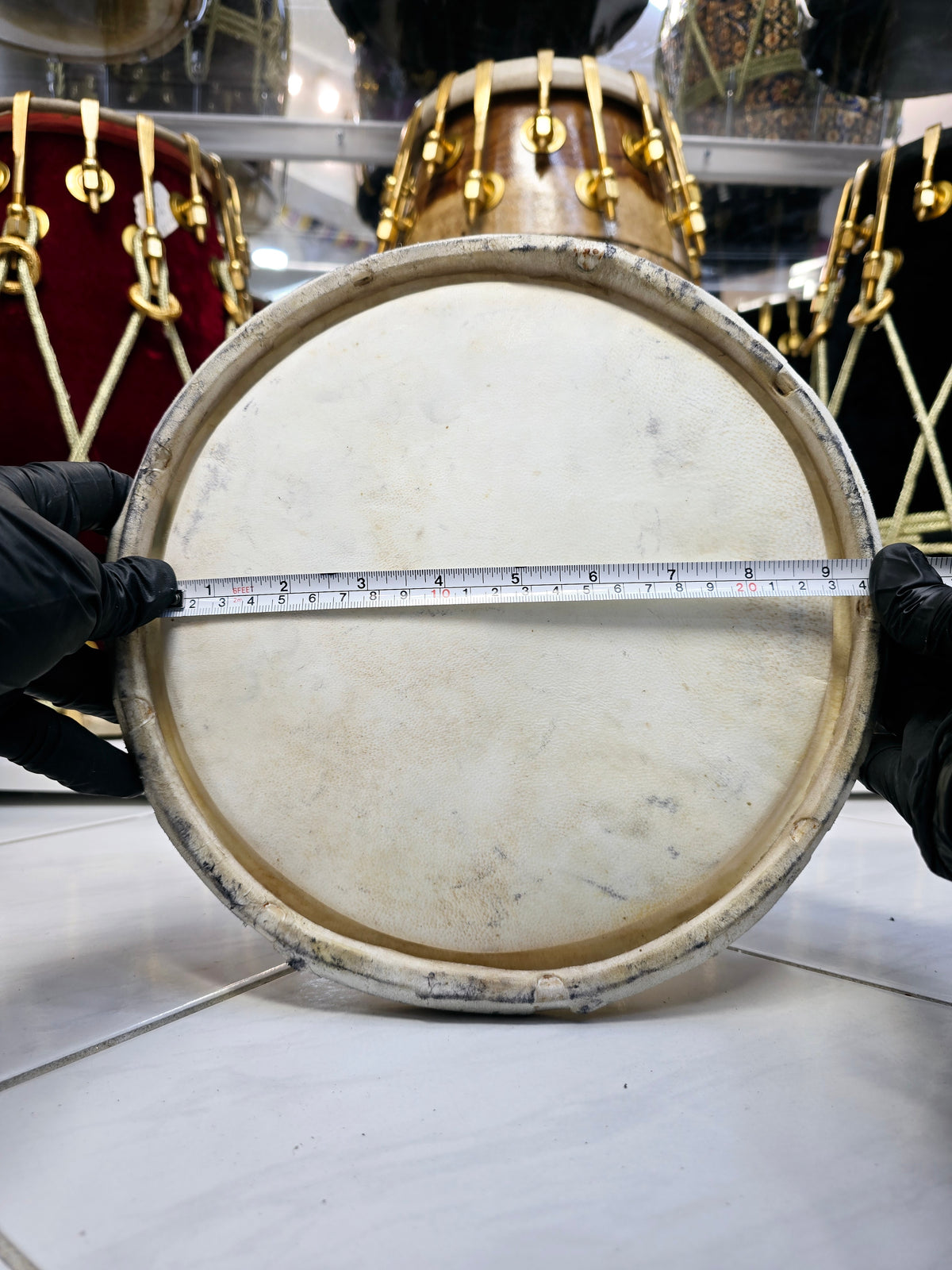 Concert Quality 9" Chetram Gill Dholak Bass Skin - Sangeet Store
