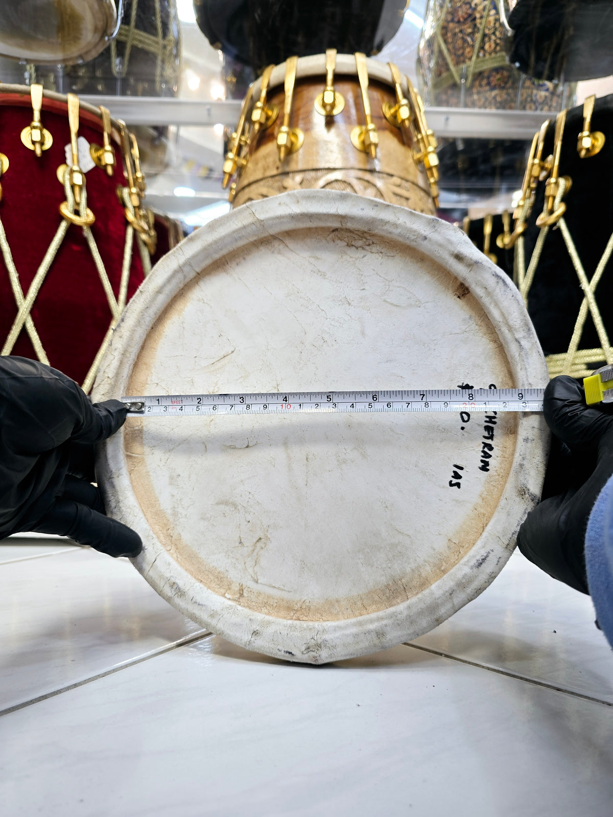 Concert Quality 9" Chetram Gill Dholak Bass Skin - Sangeet Store