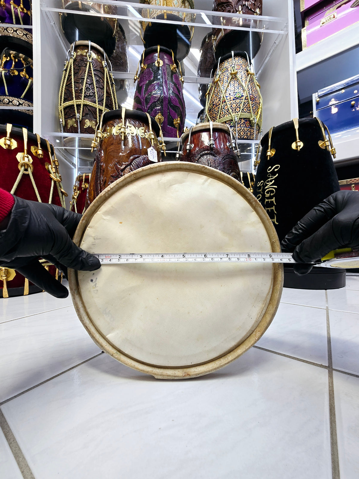 Concert Quality 9" Dholak Bass Skin - Sangeet Store