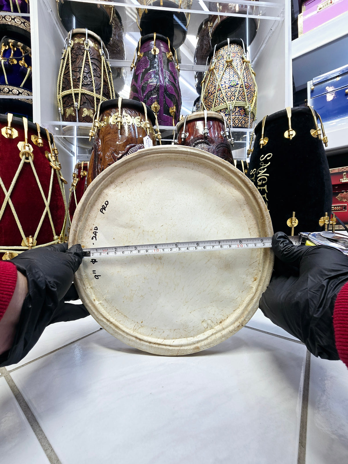 Concert Quality 9" Dholak Bass Skin - Sangeet Store