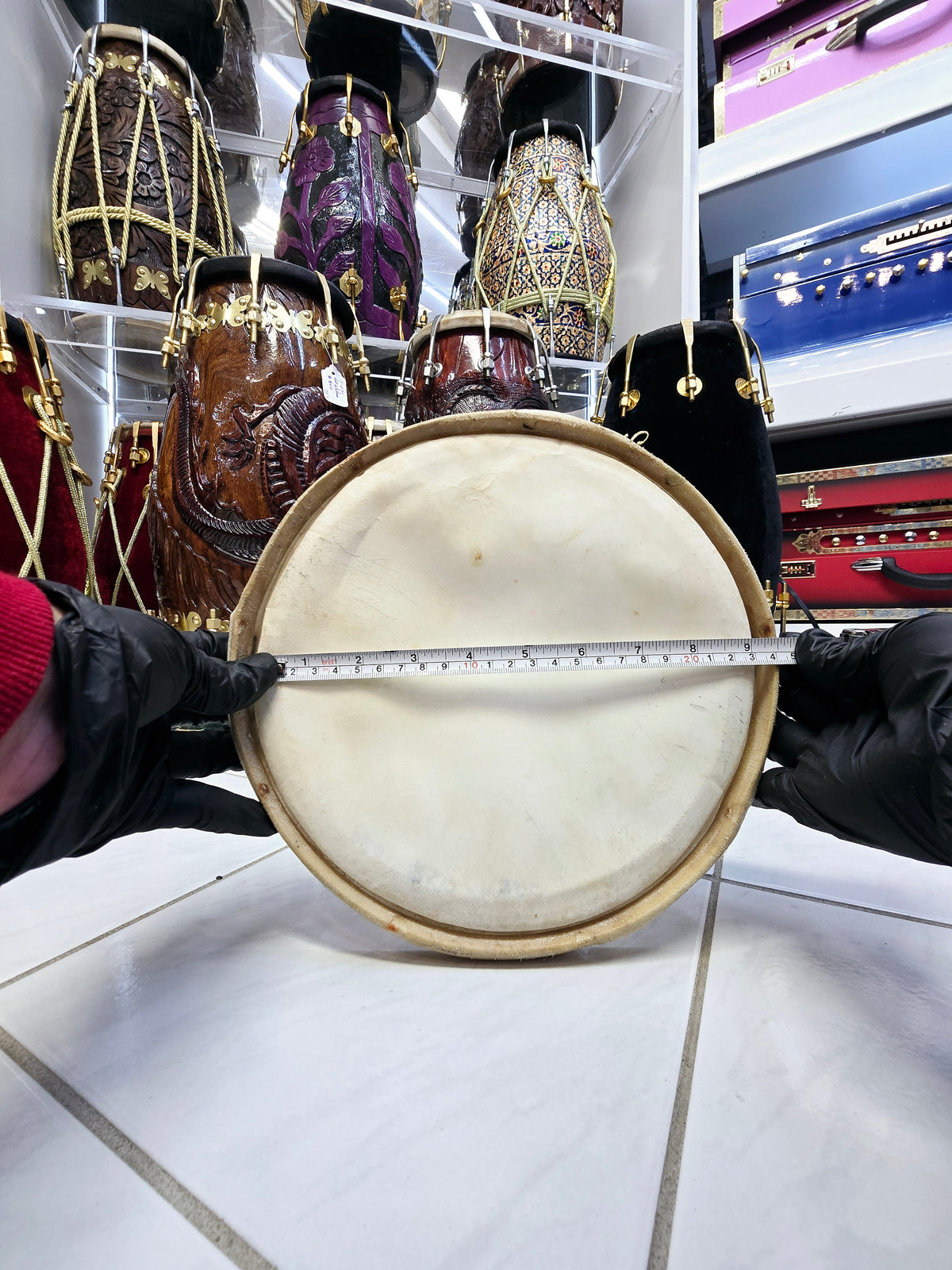 Concert Quality 9" Dholak Bass Skin - Sangeet Store