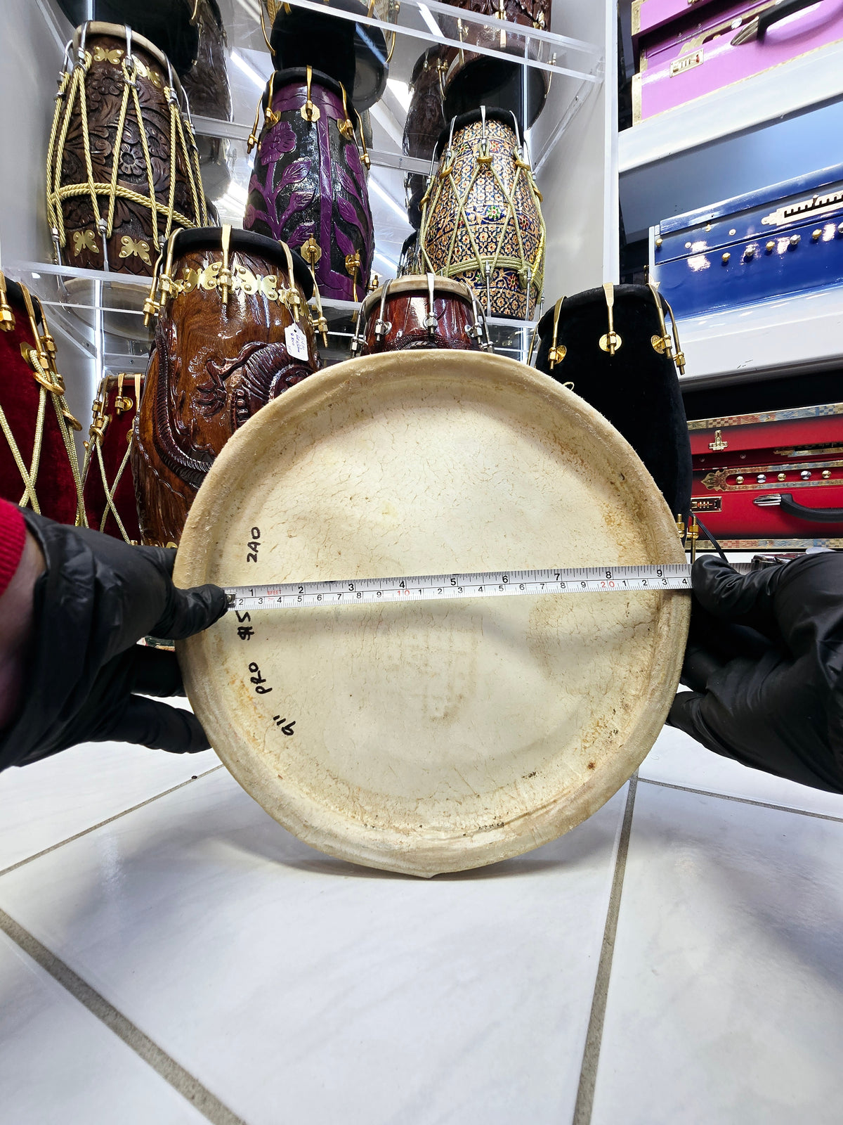 Concert Quality 9" Dholak Bass Skin - Sangeet Store