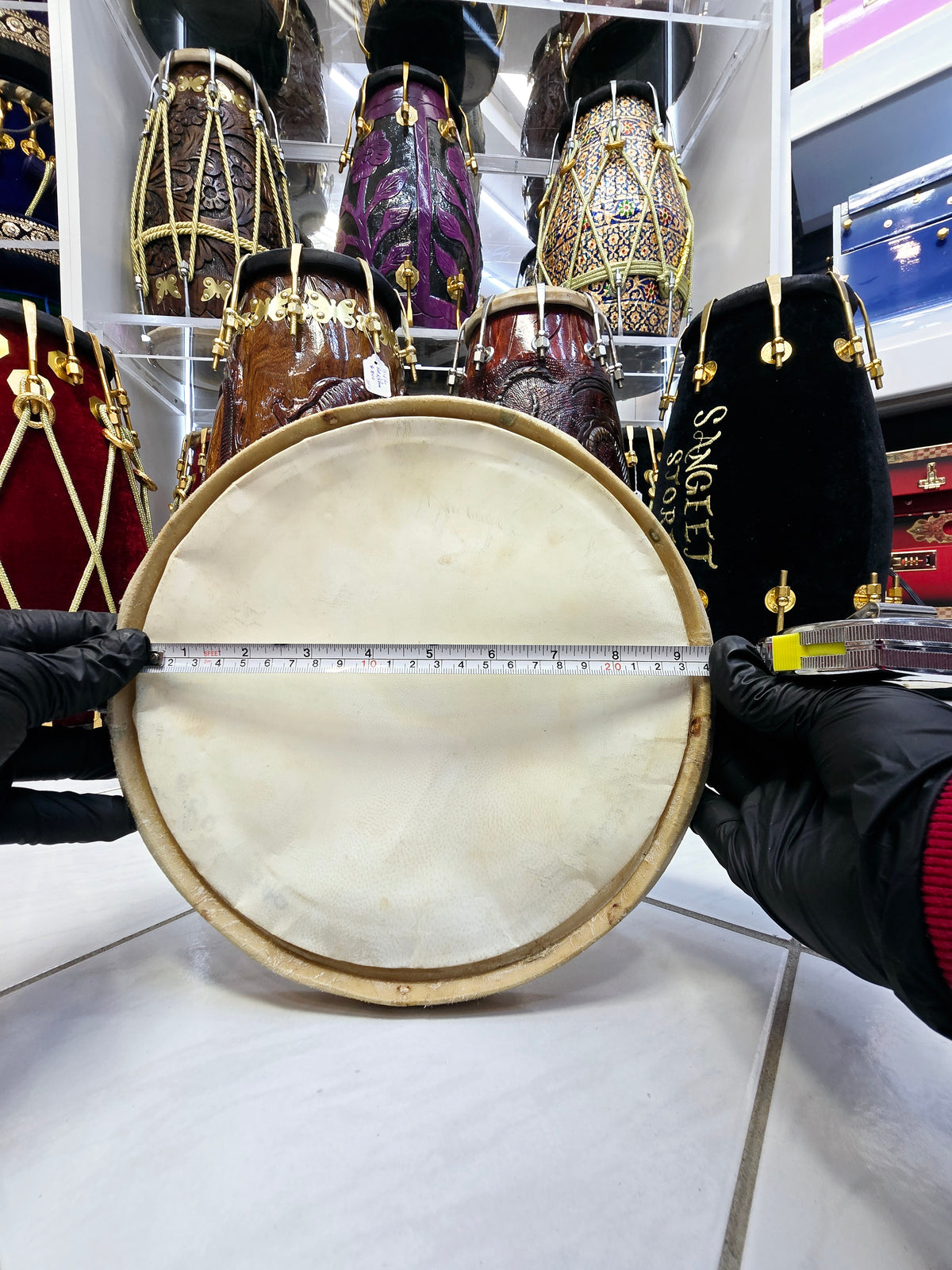 Concert Quality 9" Dholak Bass Skin - Sangeet Store