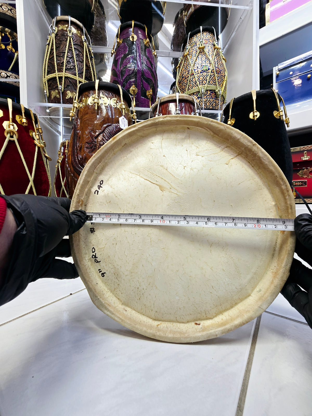 Concert Quality 9" Dholak Bass Skin - Sangeet Store