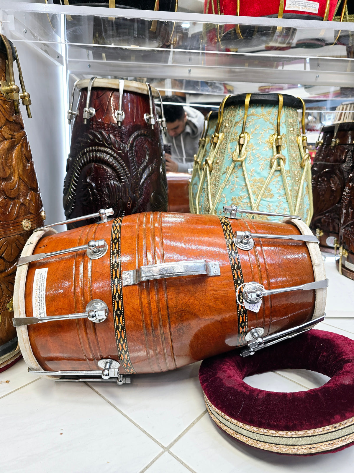 Bina Harmony Student Dholak – Mango Wood, Balanced Tone & Sturdy Design *Minor Cosmetic Defects *