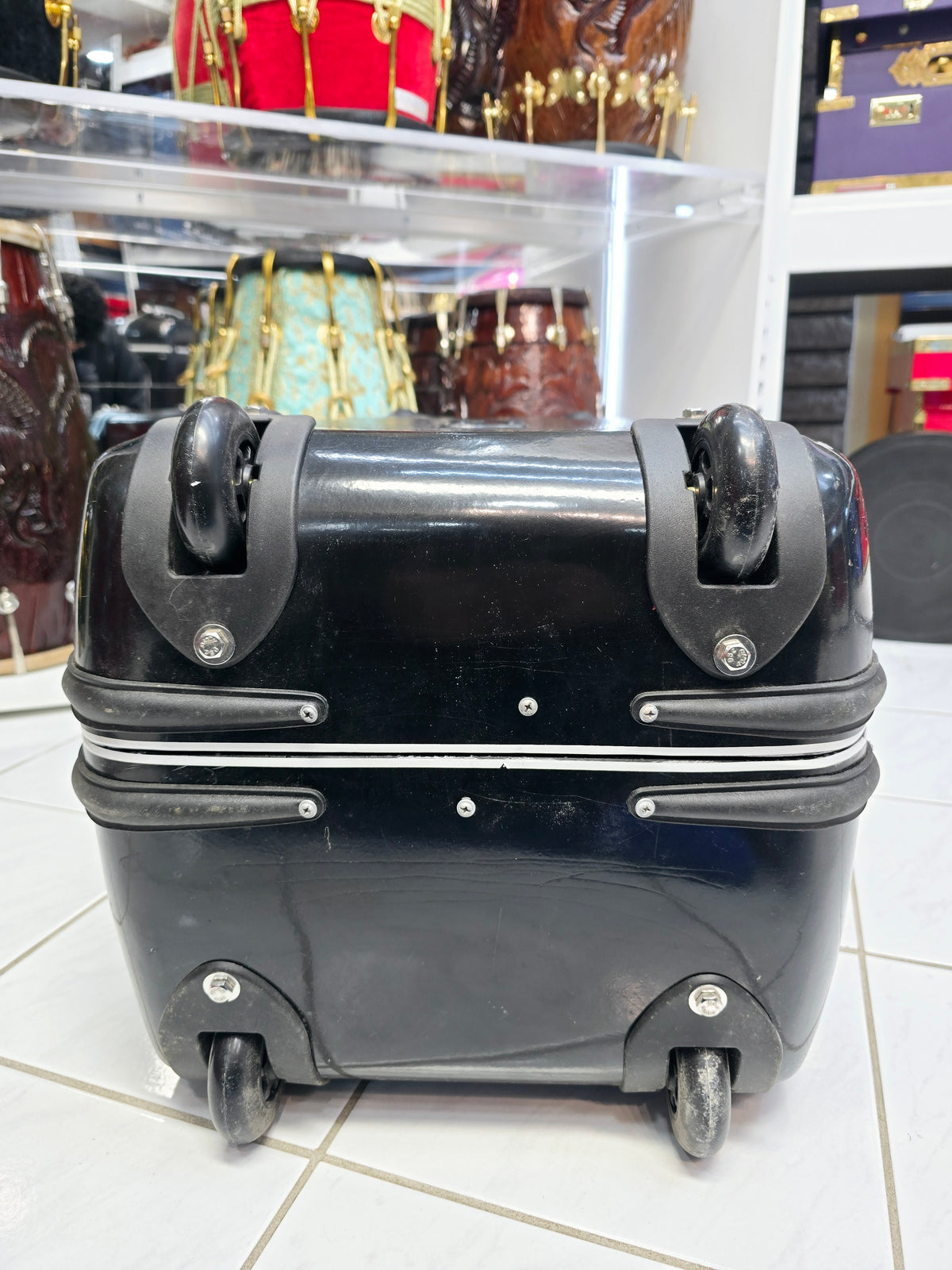 Midnight Aegis Standard Tabla Case – Single Lock, Reinforced Handles & Padded Interior *Minor Cosmetic Defects* - Sangeet Store