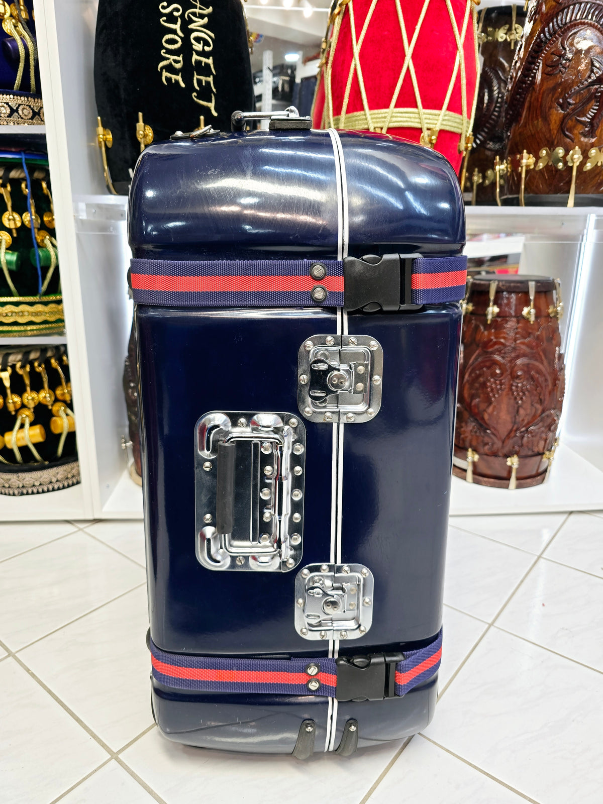 Azure Shield Standard Tabla Case – Dual Locks, Twin Buckles & Premium Protection *Minor Cosmetic Defects * - Sangeet Store