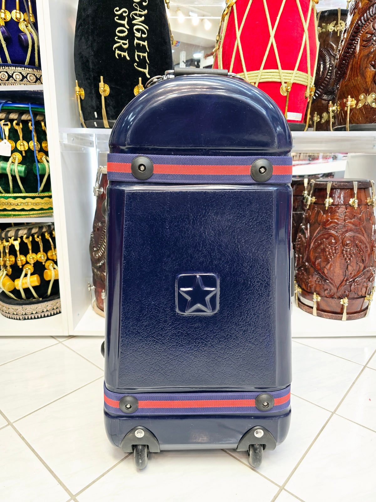 Azure Shield Standard Tabla Case – Dual Locks, Twin Buckles & Premium Protection *Minor Cosmetic Defects * - Sangeet Store