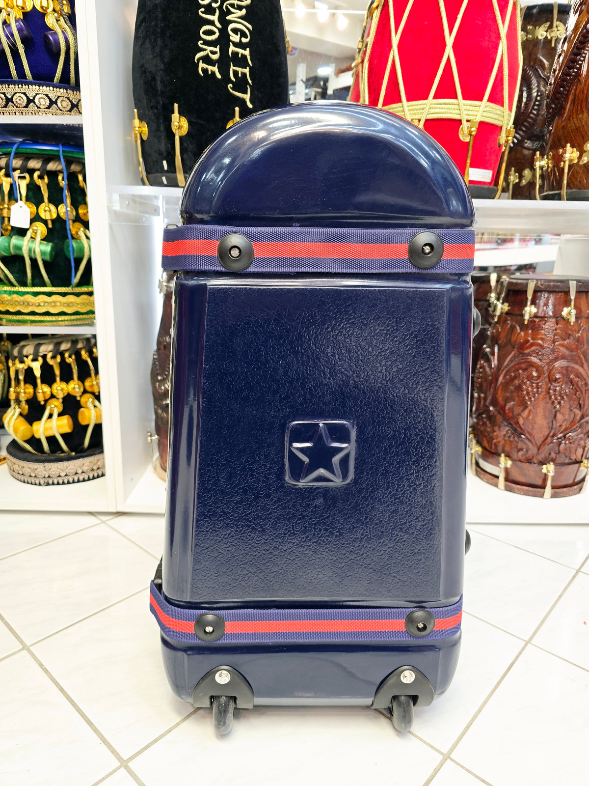 Azure Shield Standard Tabla Case – Dual Locks, Twin Buckles & Premium Protection *Minor Cosmetic Defects * - Sangeet Store