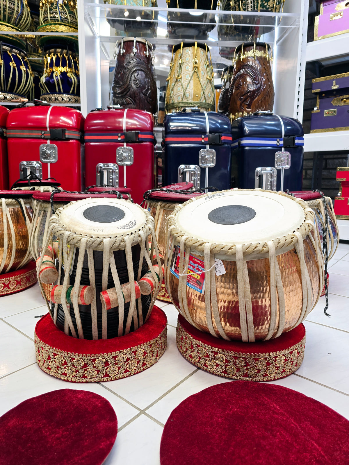 Majestic Raag Tabla Set – 5⅞" D/D# Red Sheesham Dayan & 9.25" 4.5kg Bronze Copper Bayan *Exceptional Tone*