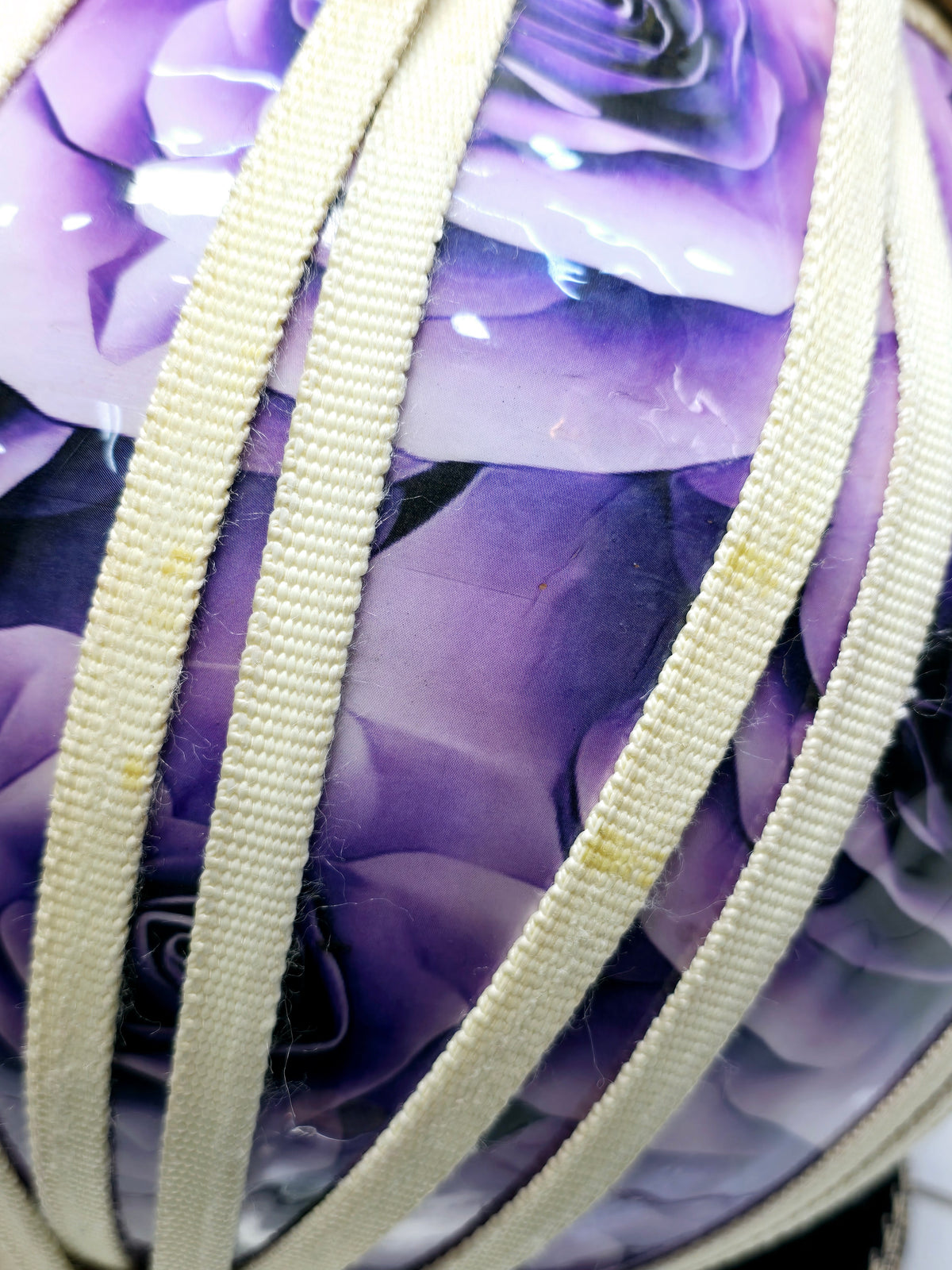 Gulshan Dhwani 9" 6.1kg Copper Nylon-Strapped Bayan – Purple Floral Wrap *Minor Cosmetic Defects *
