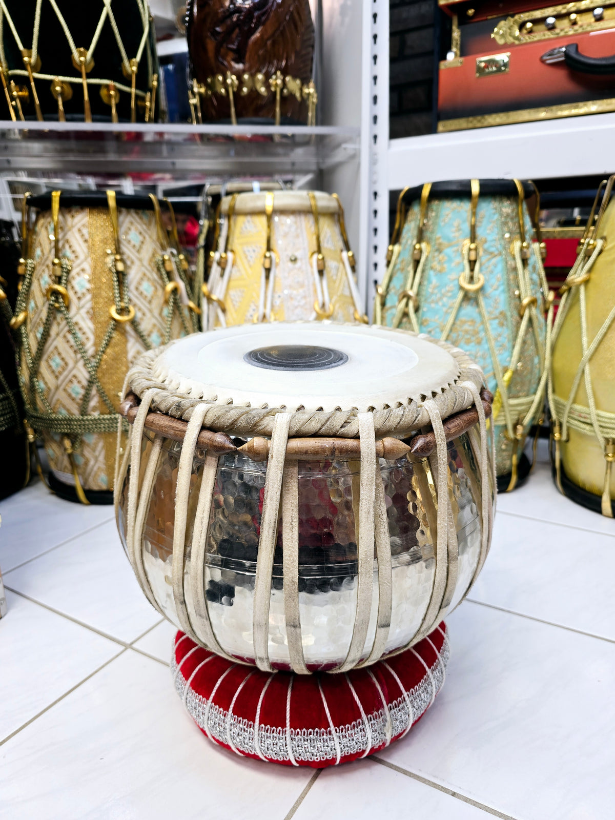 Lunarcrest Copper Bayan: 9.25", 4.2kg Silver Finish with Bharat Kakade Artistry