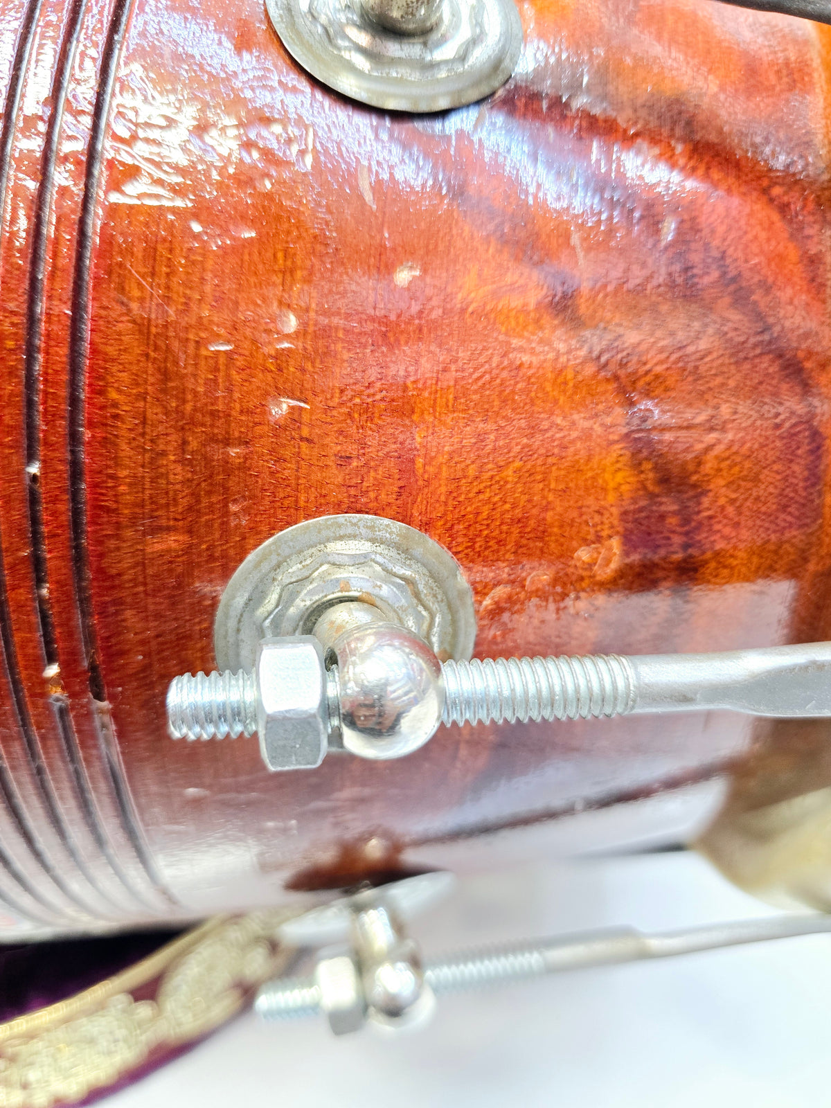 For Rent ONLY *Contact Us on WhatsApp*: Raga Dhvani™ – 12.4 lbs Traditional Sheesham Dholak with Natural Finish, Minor Cosmetic Defects & Small External Surface Cracks