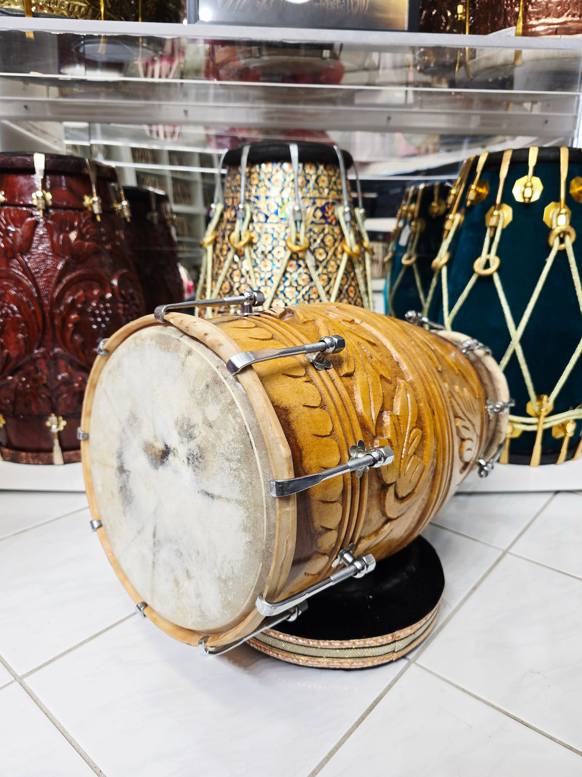Devin Legacy Carve – Devin's Former Personal Studio Toned Dholak *Rare Rosewood* - Sangeet Store