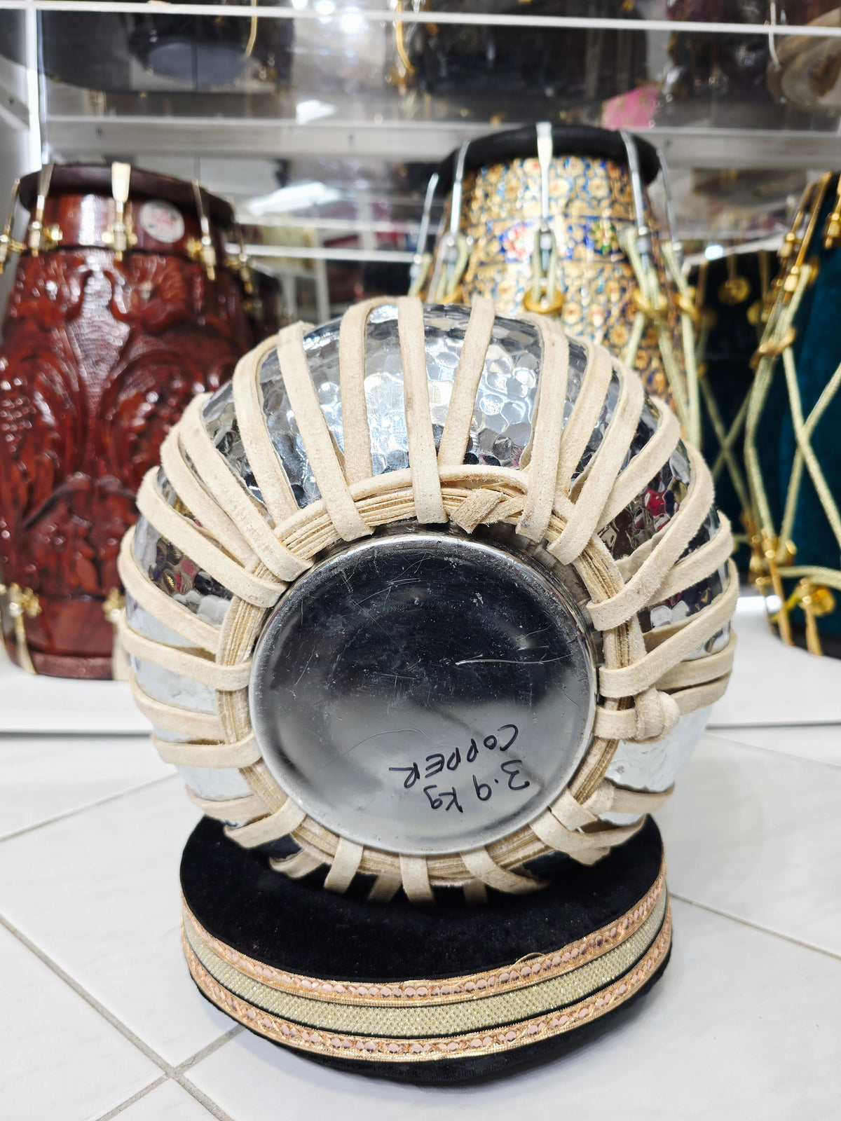 Echo Dweller – 3.9kg Silver Copper Dhamma-Shaped Bayan (11.5" Height, 9.5" Skin)