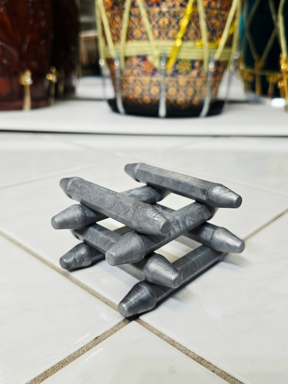 Grey Bayan Ghattas (8-piece set) - Sangeet Store