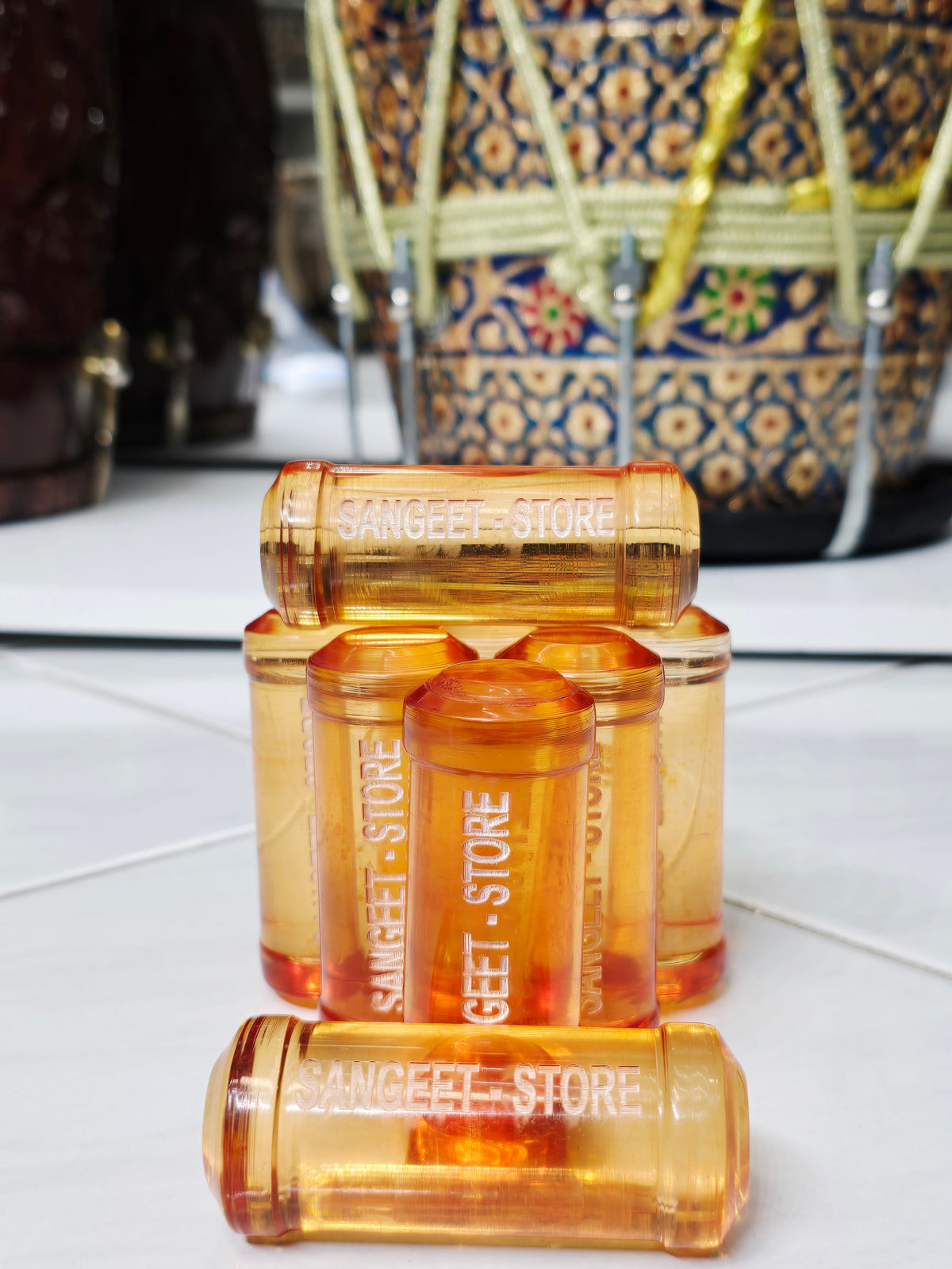 Light-Orange Dayan Ghattas (8-Piece Set) - Sangeet Store