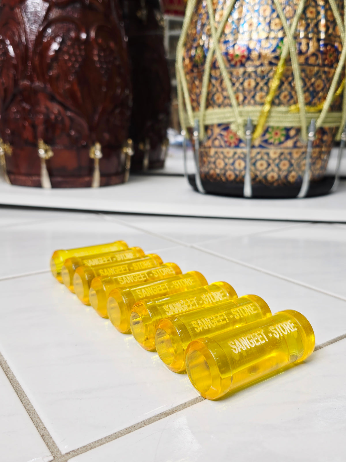 Yellow Dayan Ghattas (8-Piece Set) - Sangeet Store