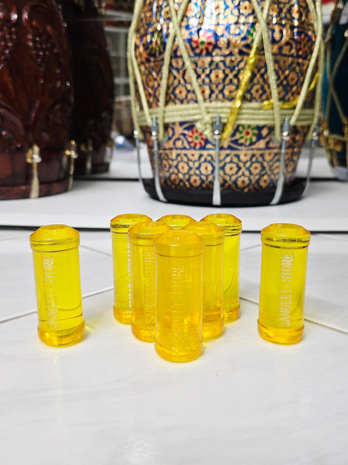 Yellow Dayan Ghattas (8-Piece Set) - Sangeet Store