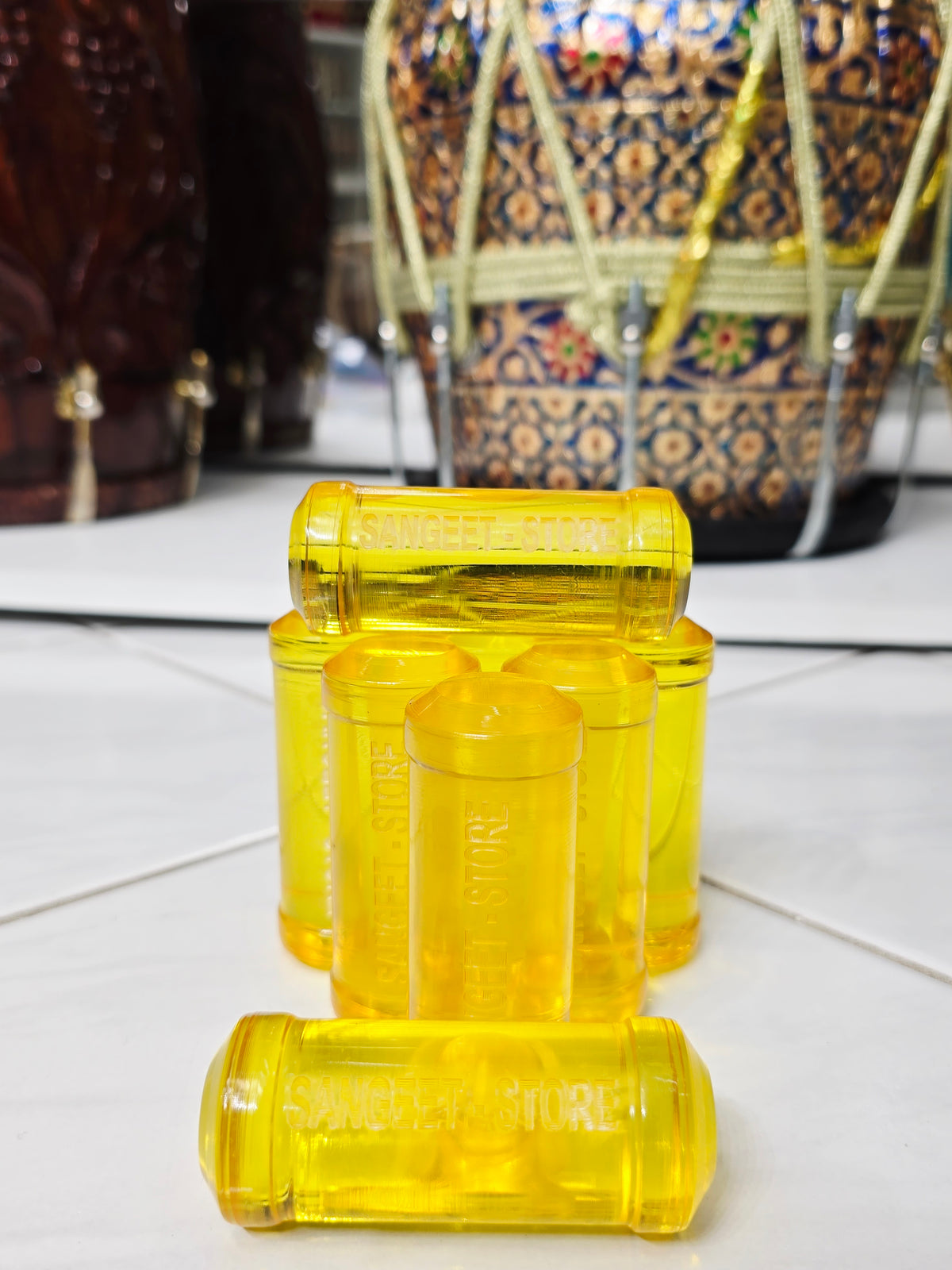 Yellow Dayan Ghattas (8-Piece Set) - Sangeet Store