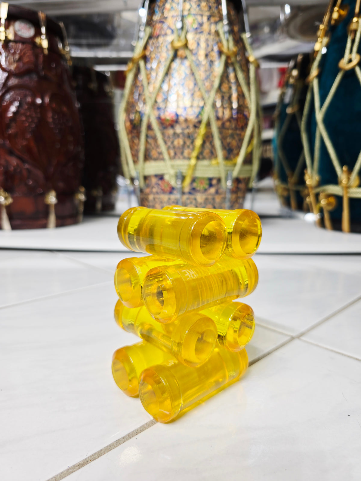 Yellow Dayan Ghattas (8-Piece Set) - Sangeet Store