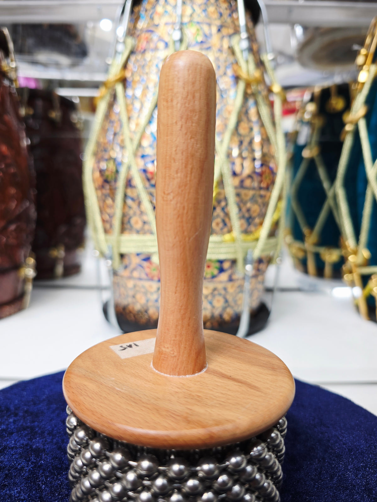 GrooveSpire – Wooden Handle Cabasa with Chrome Beads - Sangeet Store