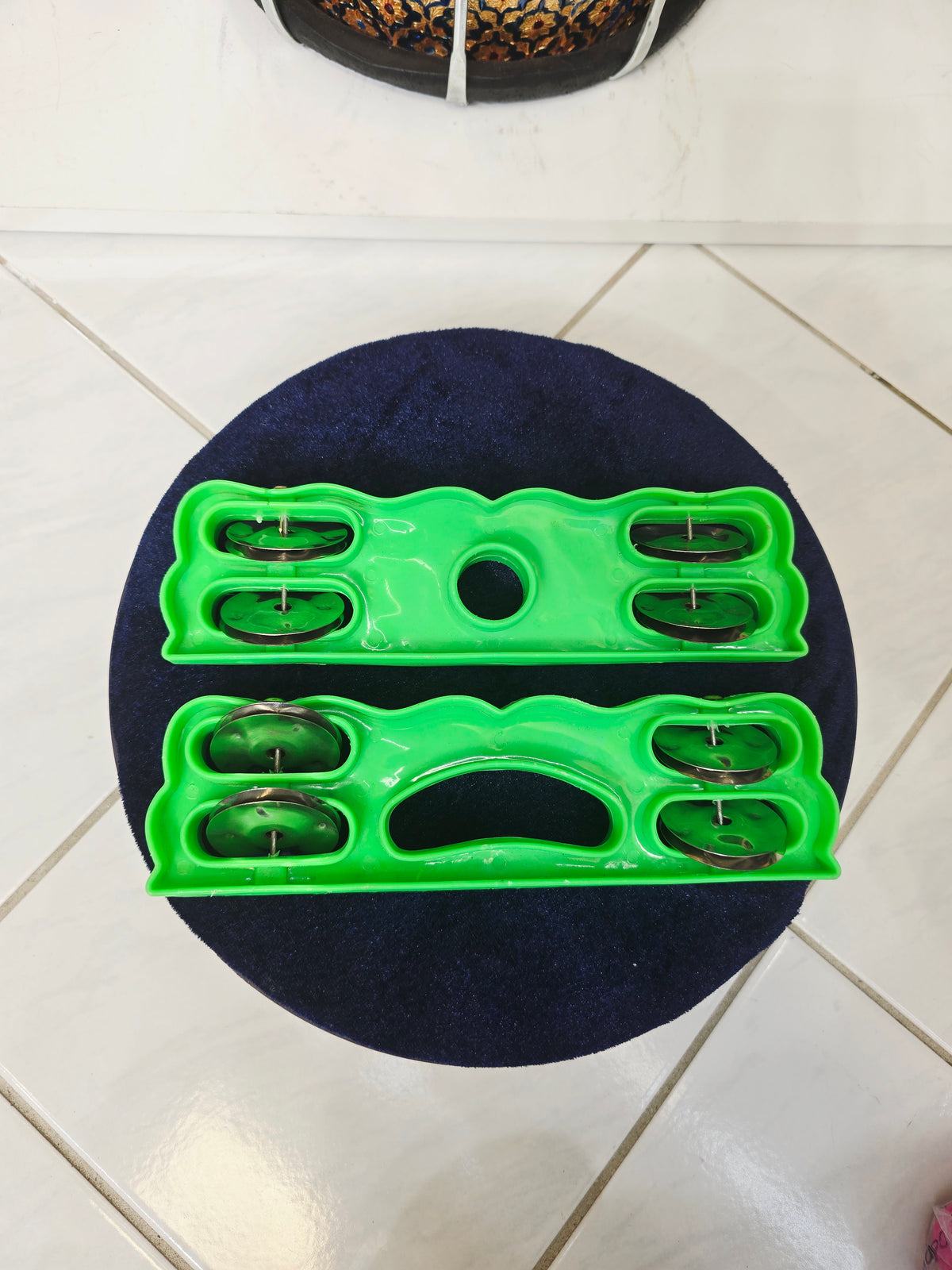 Naad Clap – Devotional Hand Khartaal Set (Green Plastic)