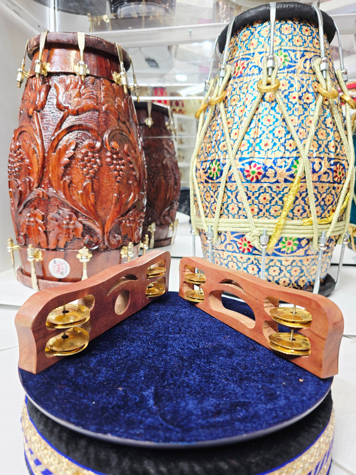 Naad Bindu – Sculpted Wooden Hand Khartaal with Metal Bands &
Minor Imperfection: One band not fully flush
