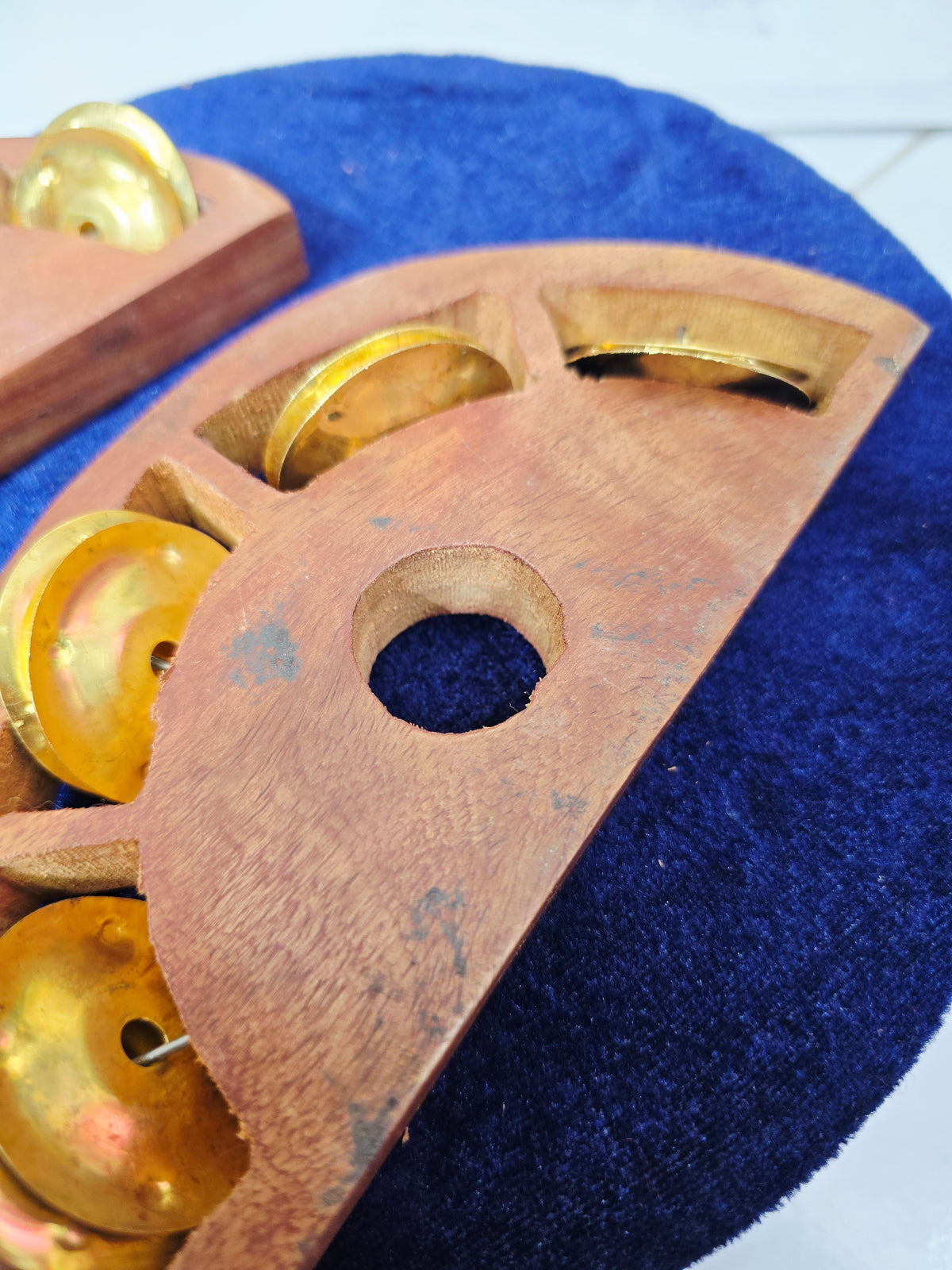 Naad Kriti – Half-Moon Wooden Khartaal (Brass Zills, Minor Cosmetic Imperfections)