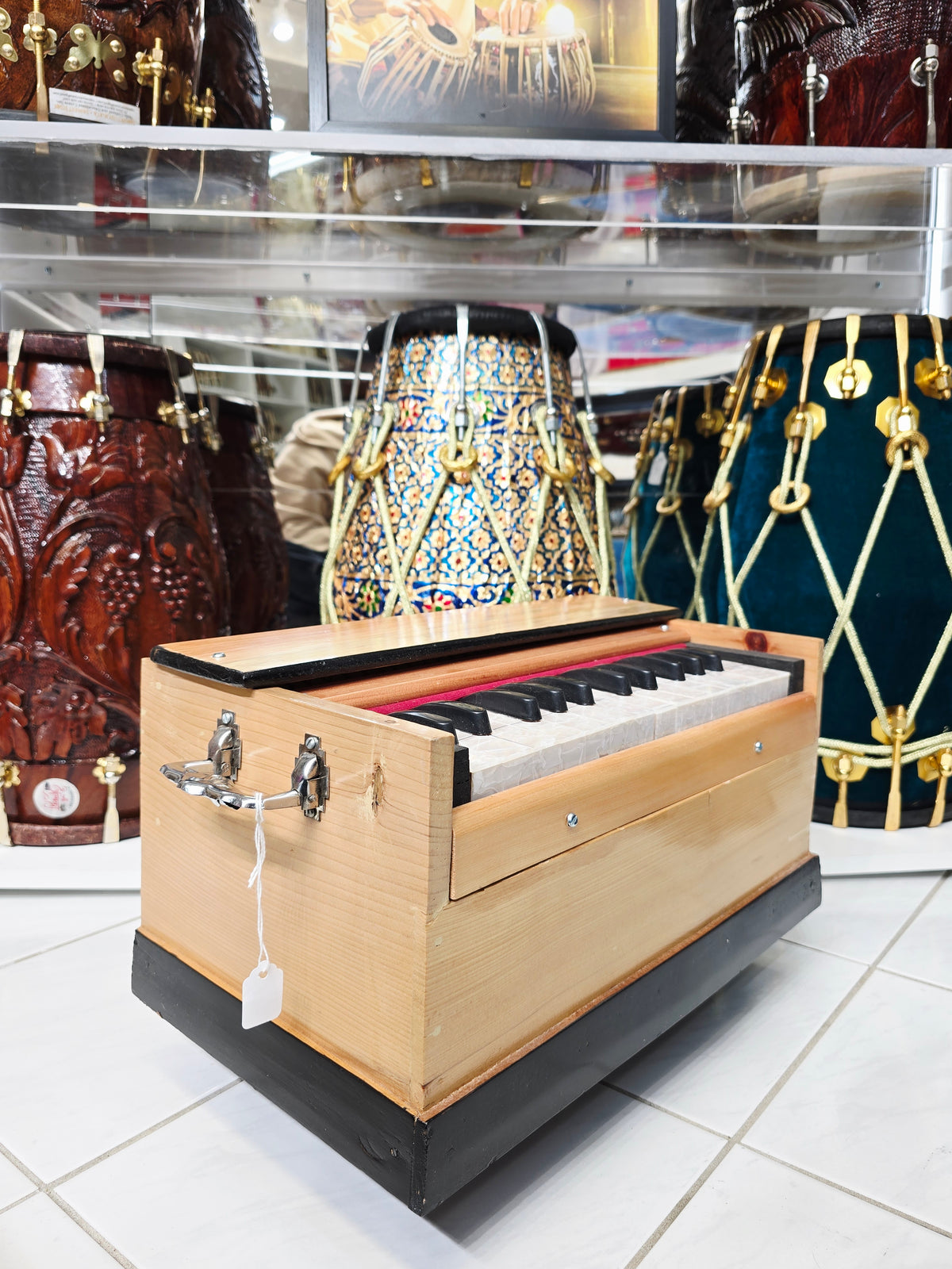 Tiny Virtuoso: Traditional Playable Wooden Toddler Harmonium *Minor Cosmetic Defects + Space between keys* - Sangeet Store