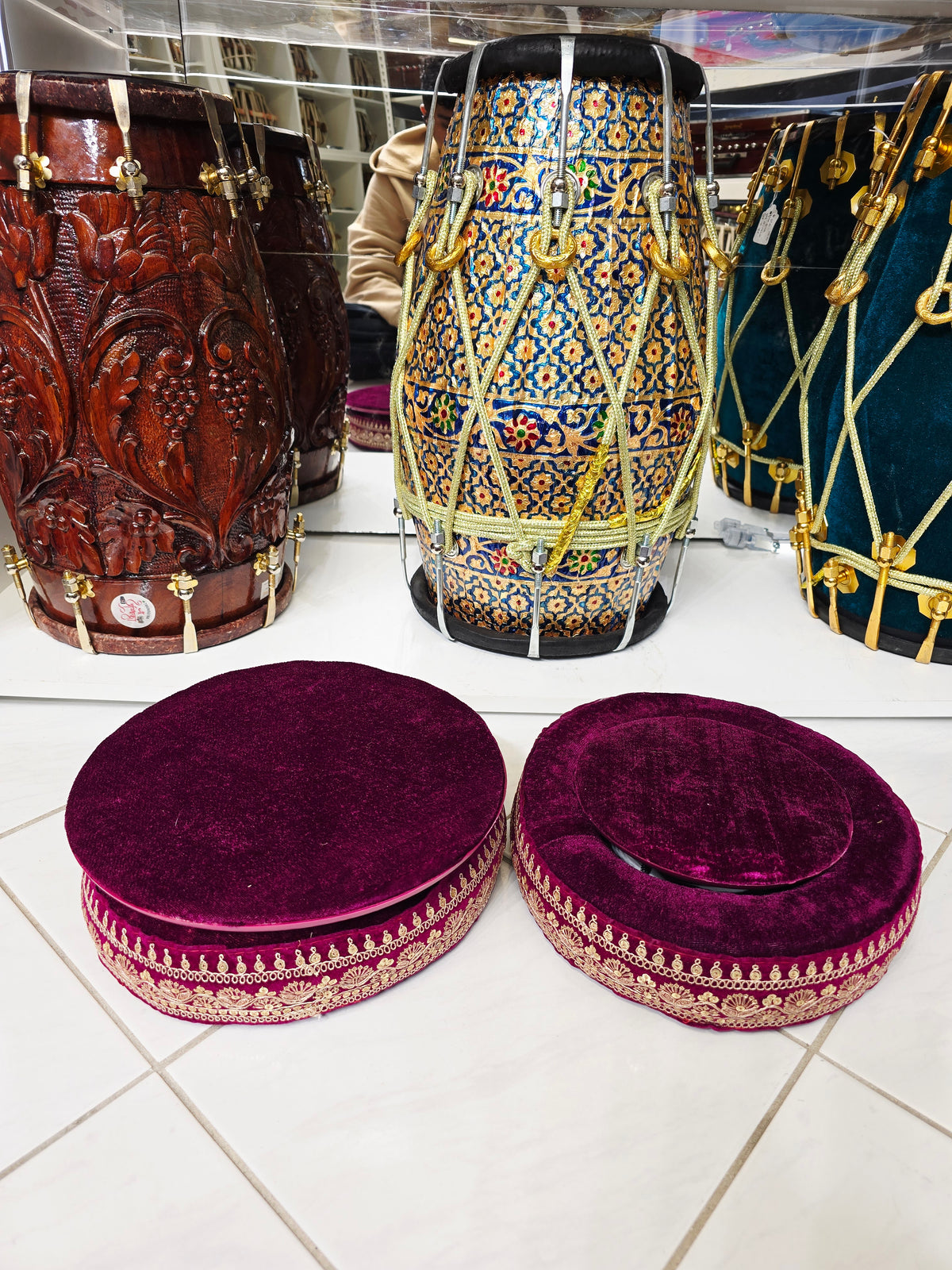 Royal Amethyst Tabla Rings Set – Premium Purple with Golden Design *Minor Cosmetic Defects - Sangeet Store