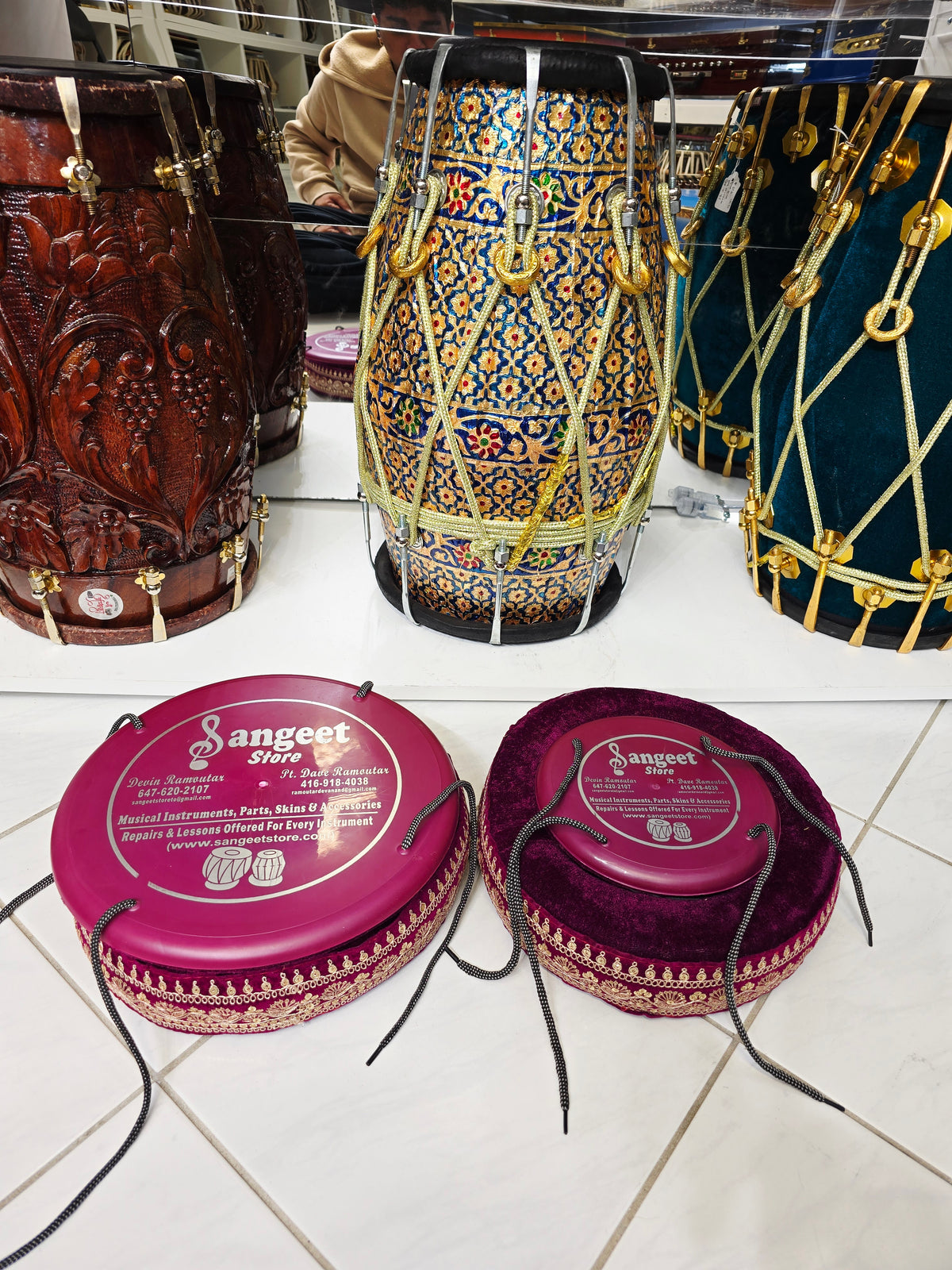 Royal Amethyst Tabla Rings Set – Premium Purple with Golden Design *Minor Cosmetic Defects - Sangeet Store