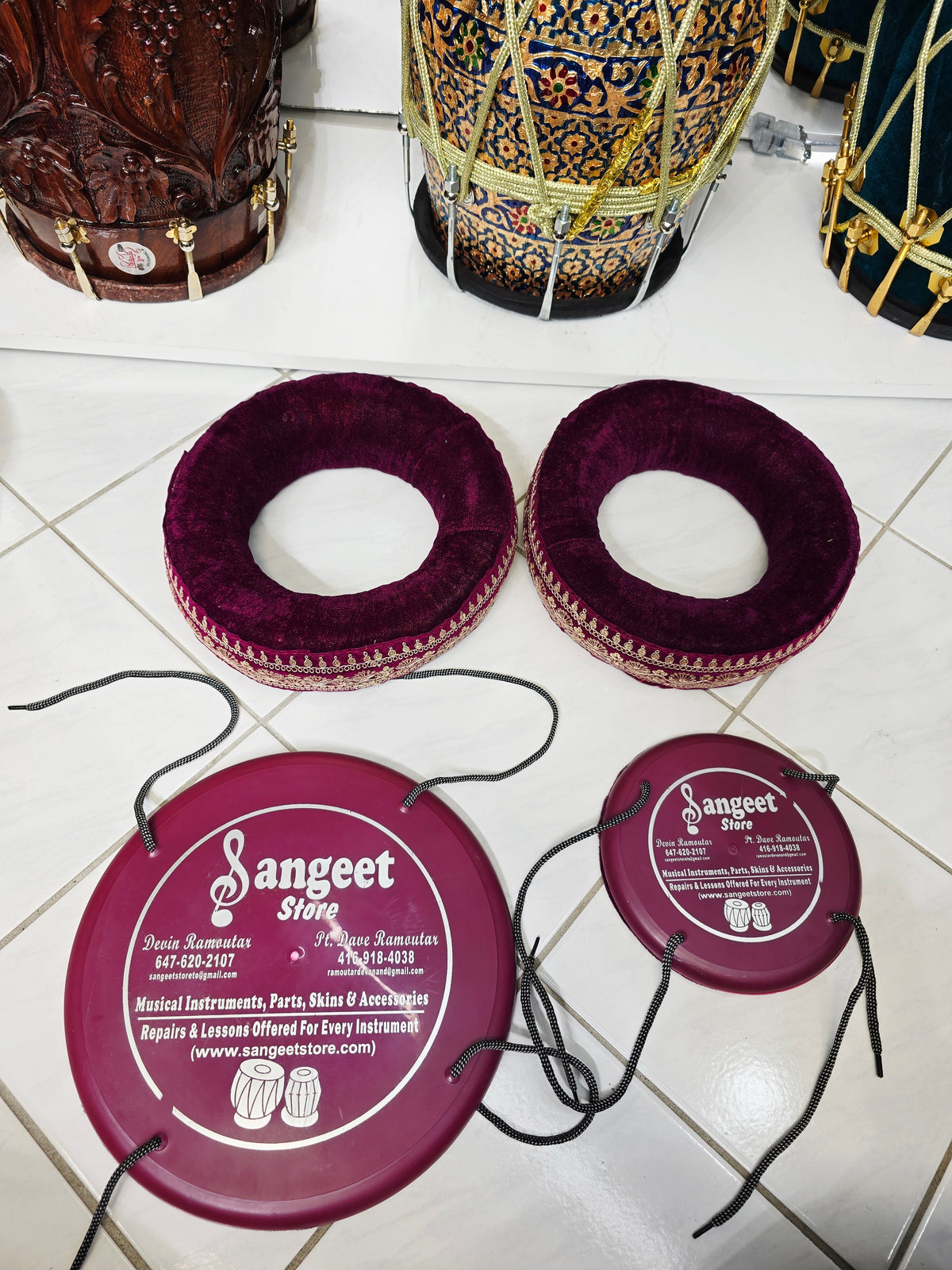 Royal Amethyst Tabla Rings Set – Premium Purple with Golden Design *Minor Cosmetic Defects - Sangeet Store