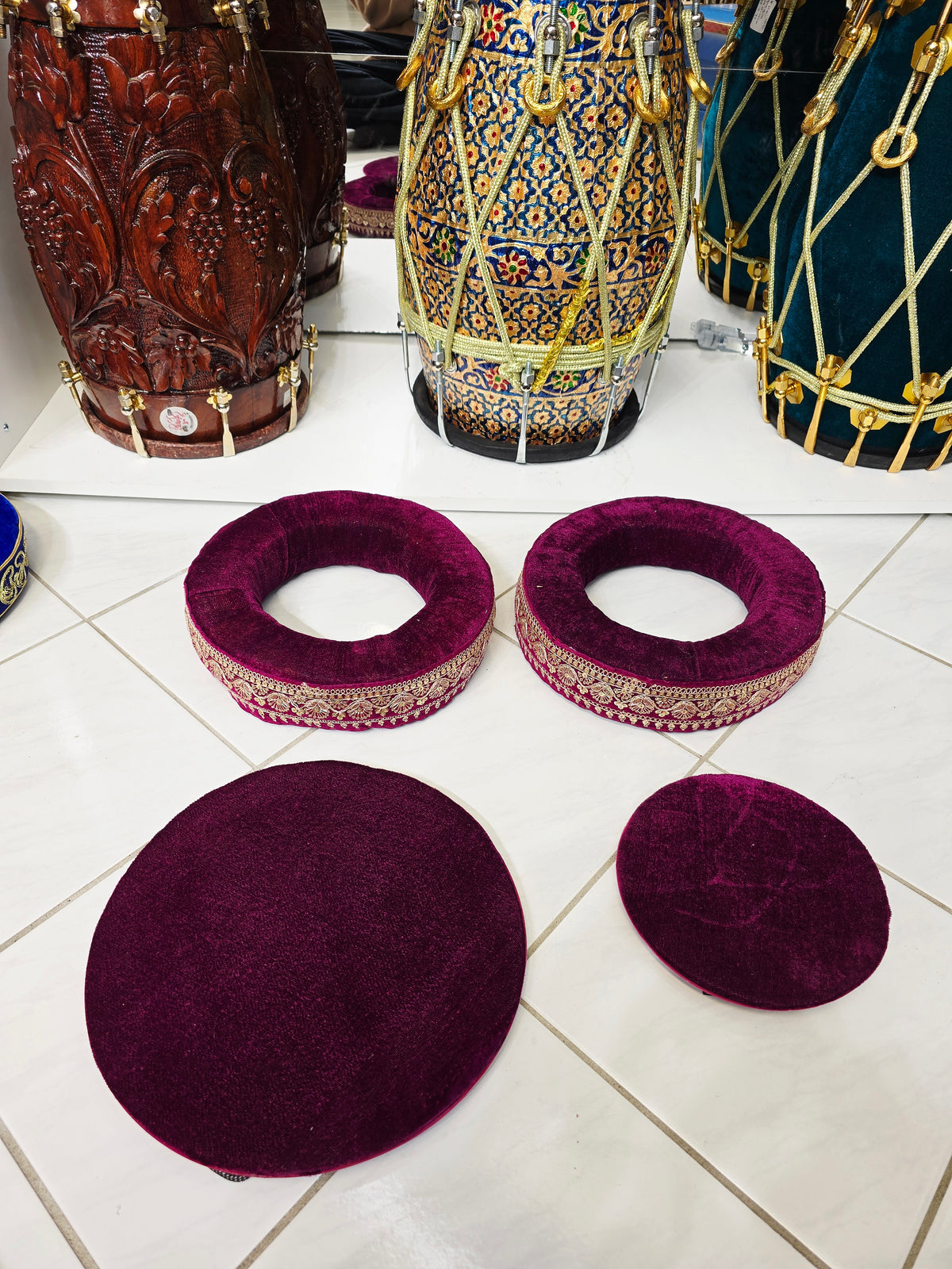 Royal Amethyst Tabla Rings Set – Premium Purple with Golden Design *Minor Cosmetic Defects - Sangeet Store