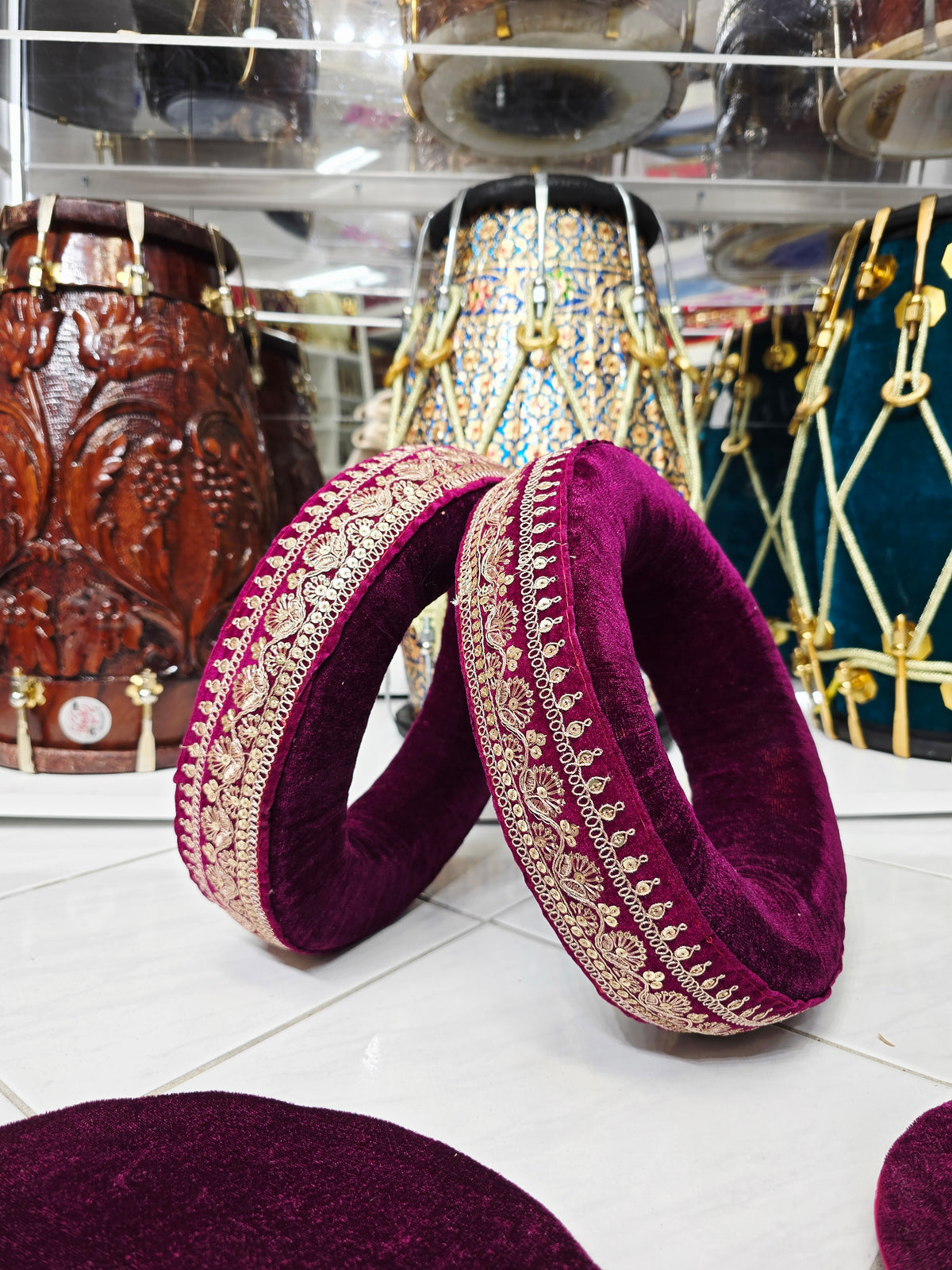 Royal Amethyst Tabla Rings Set – Premium Purple with Golden Design *Minor Cosmetic Defects - Sangeet Store