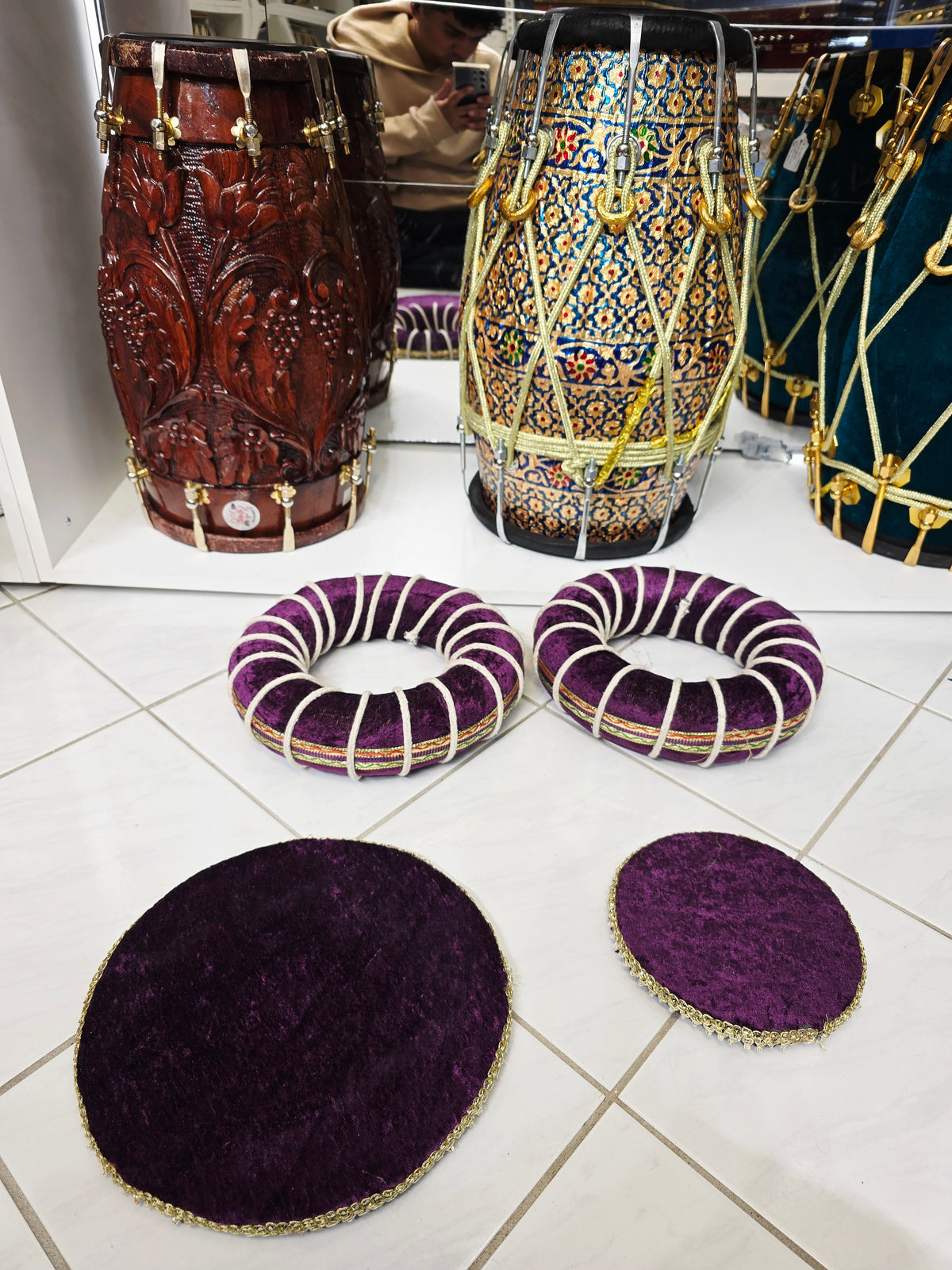 Raag Myst – Purple Velvet Tabla Ring & Cover Set (Minor Cosmetic Defects) - Sangeet Store