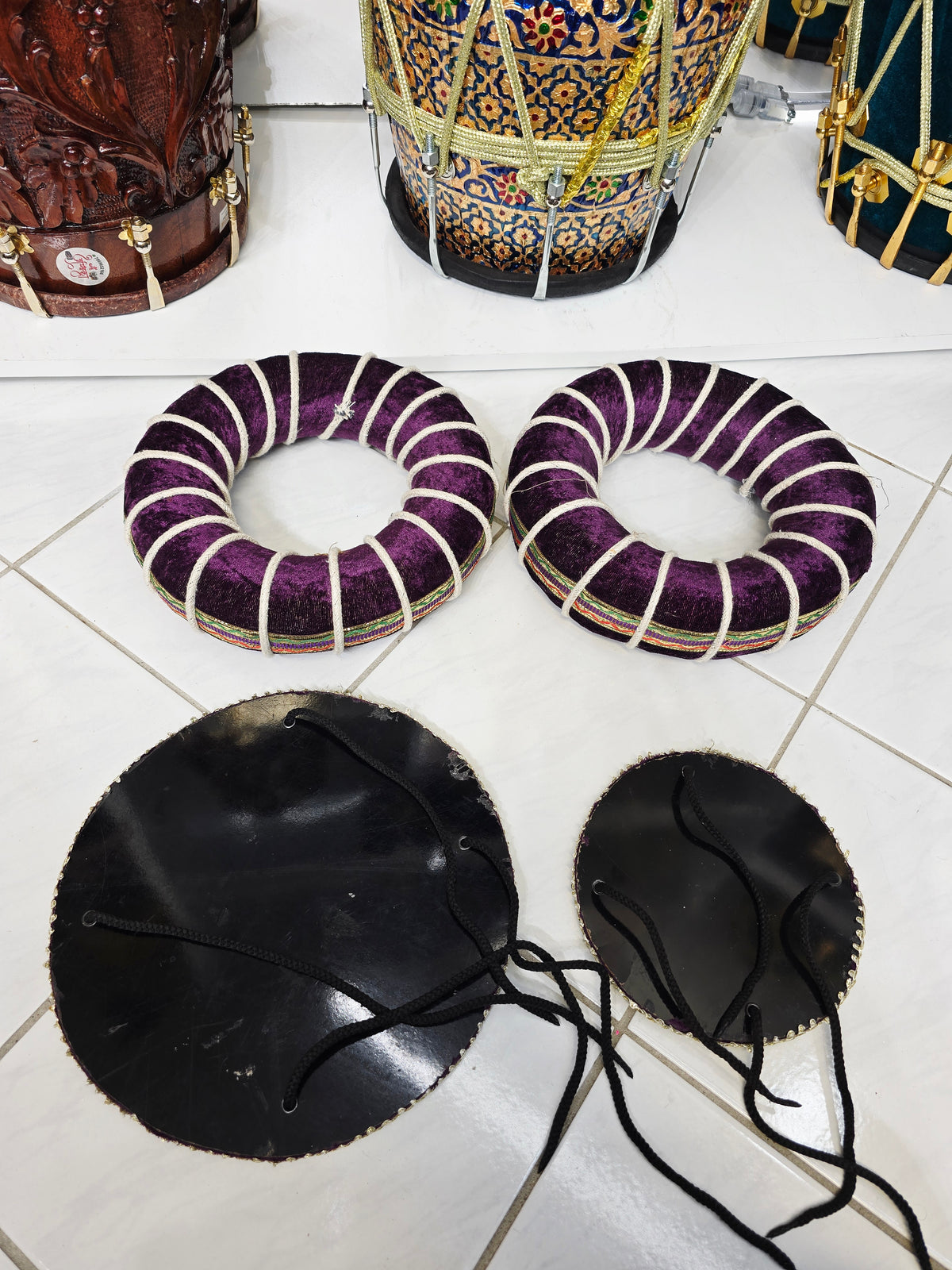 Raag Myst – Purple Velvet Tabla Ring & Cover Set (Minor Cosmetic Defects) - Sangeet Store