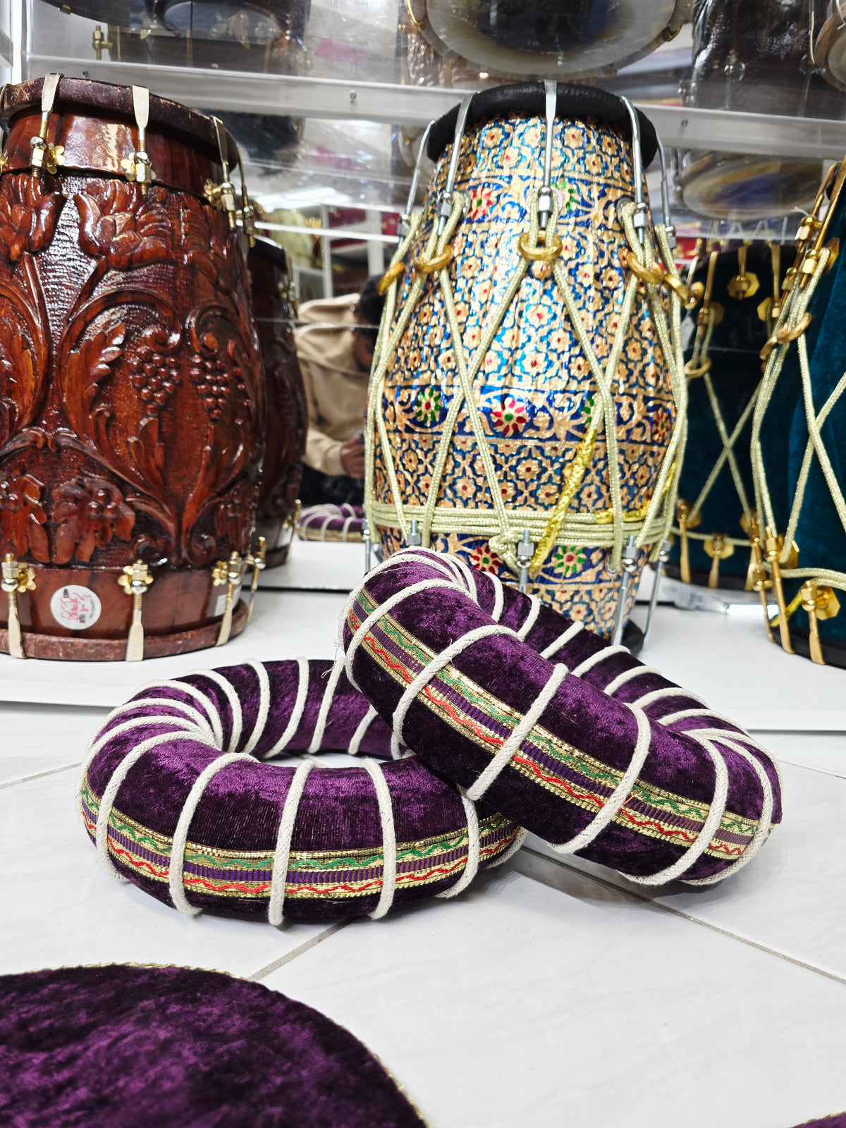 Raag Myst – Purple Velvet Tabla Ring & Cover Set (Minor Cosmetic Defects) - Sangeet Store