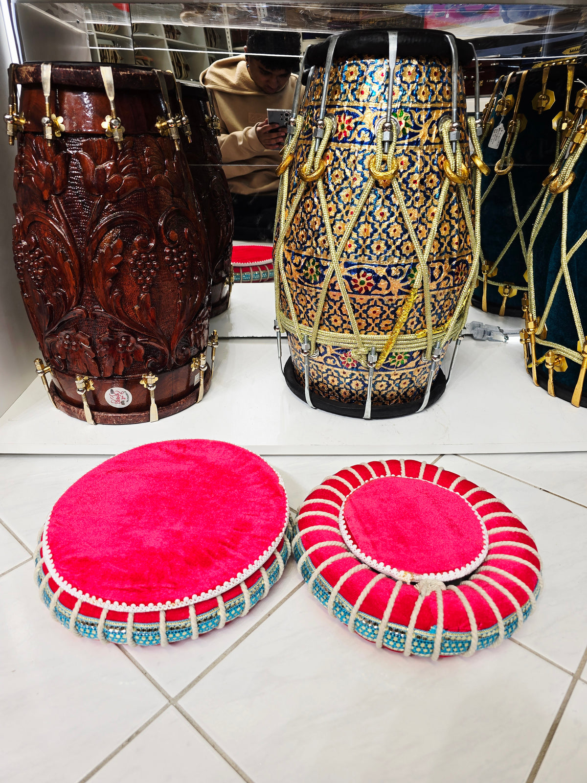 LalGoonj – Bright Red Tabla Ring & Cover Set (Minor Cosmetic Defects) - Sangeet Store