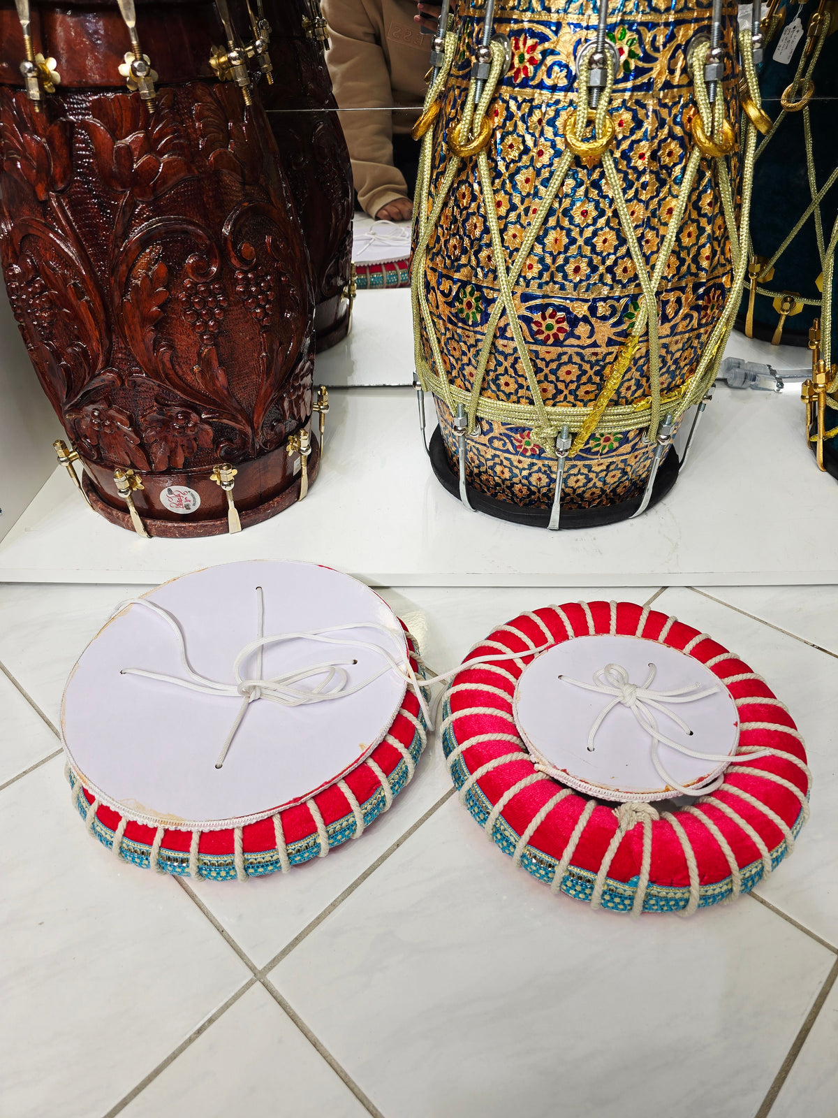 LalGoonj – Bright Red Tabla Ring & Cover Set (Minor Cosmetic Defects) - Sangeet Store