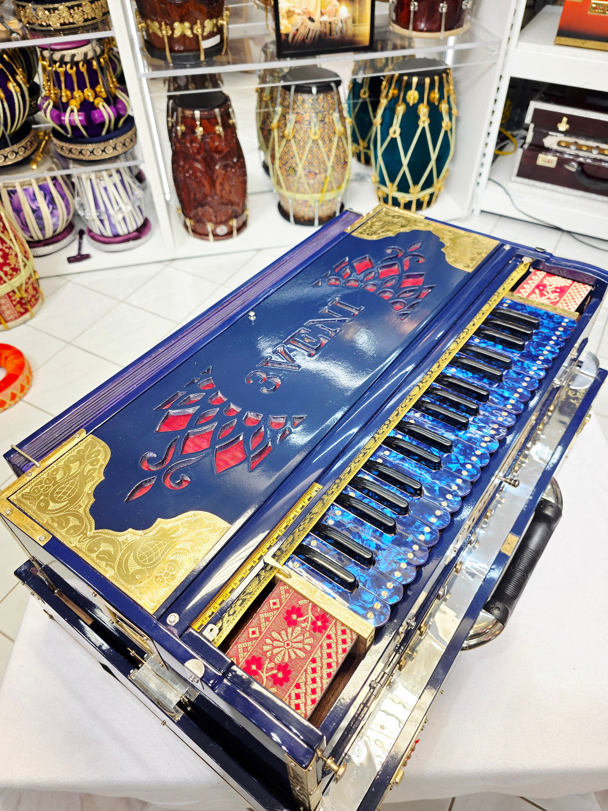 Midnight Raag – Custom 3VENI Harmonium For Cappy | 4-Reed | 13-Scale-Changer
