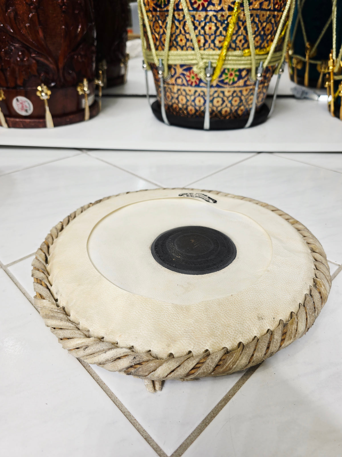 Mohd. Sharif: 9.5" Bayan Skin *Slightly Crumpled (Tends to even out once pulled) - Sangeet Store