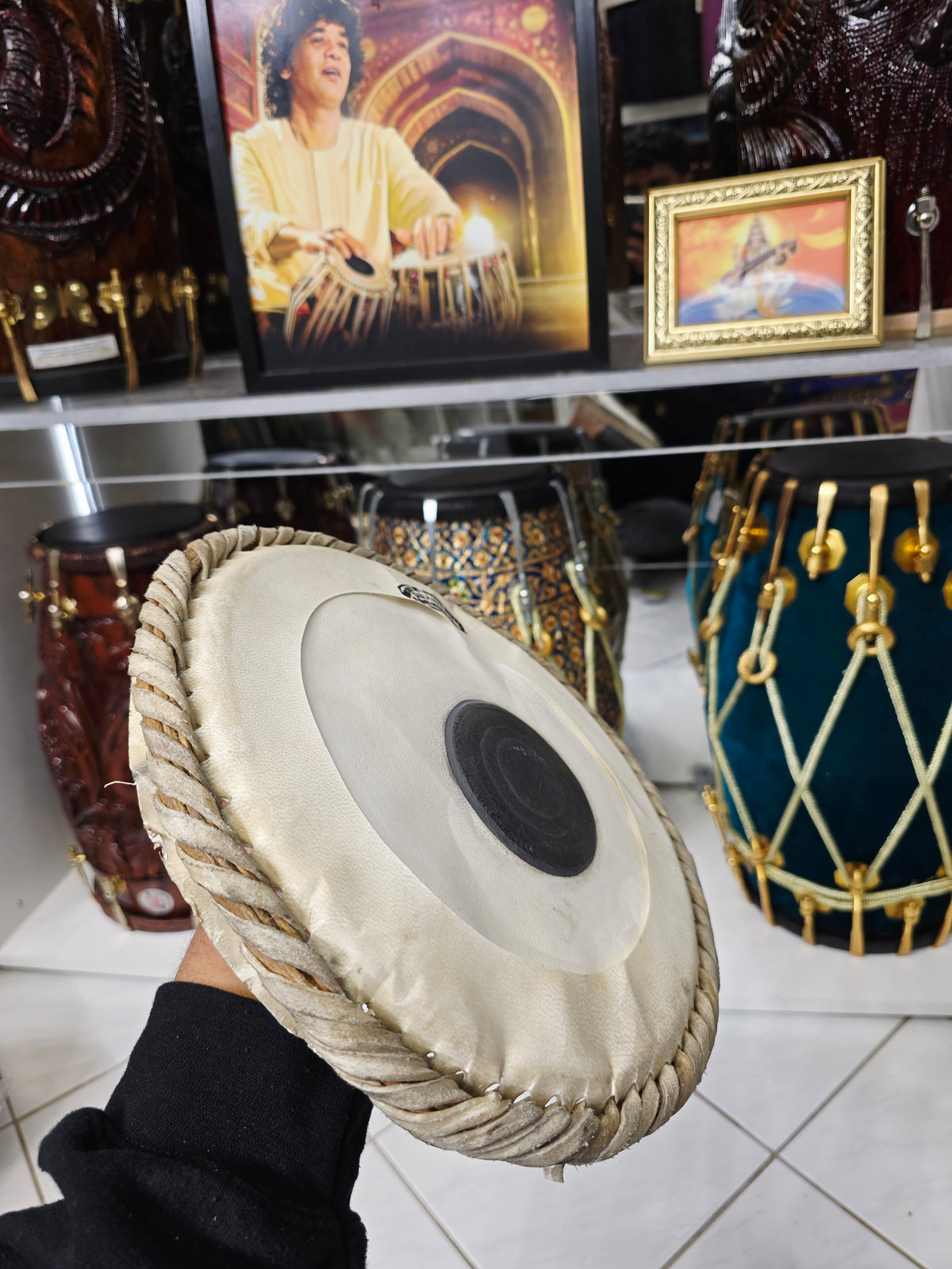 Mohd. Sharif: 9.5" Bayan Skin *Slightly Crumpled (Tends to even out once pulled) - Sangeet Store