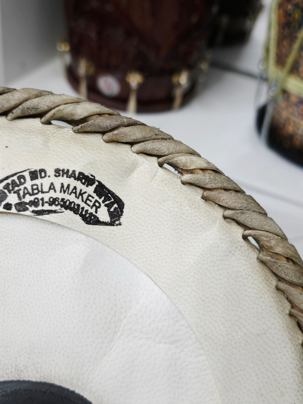 Mohd. Sharif: 9.5" Bayan Skin *Slightly Crumpled (Tends to even out once pulled) - Sangeet Store